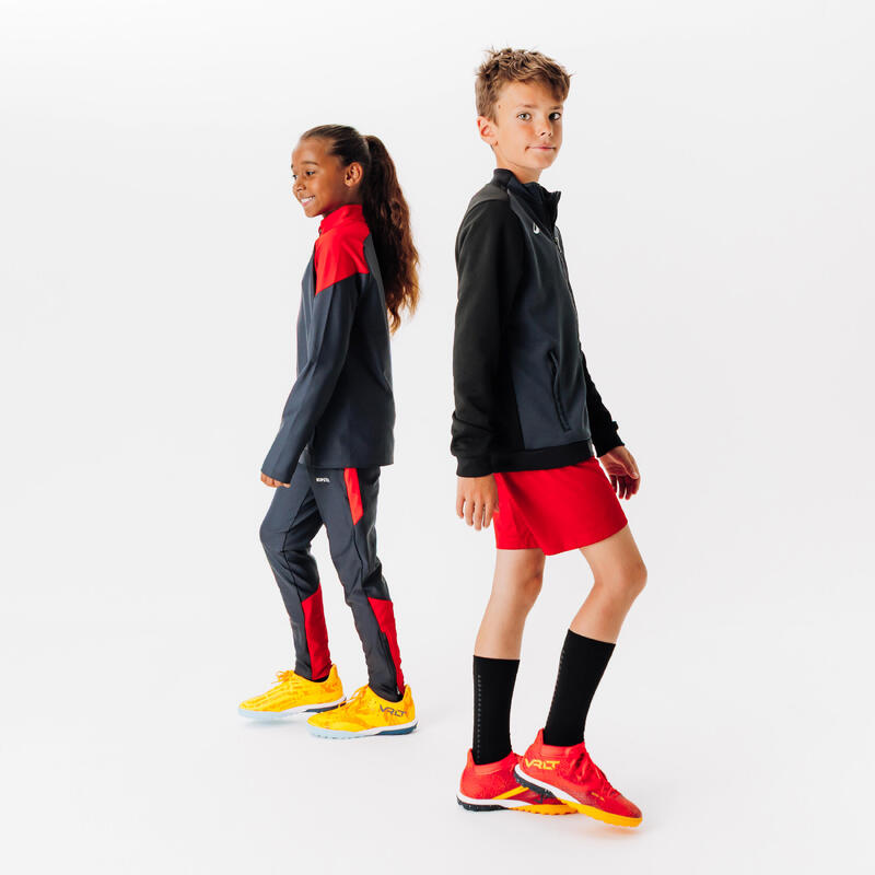 Sweat de football 1/2 zip viralto club jr rouge et gris carbone