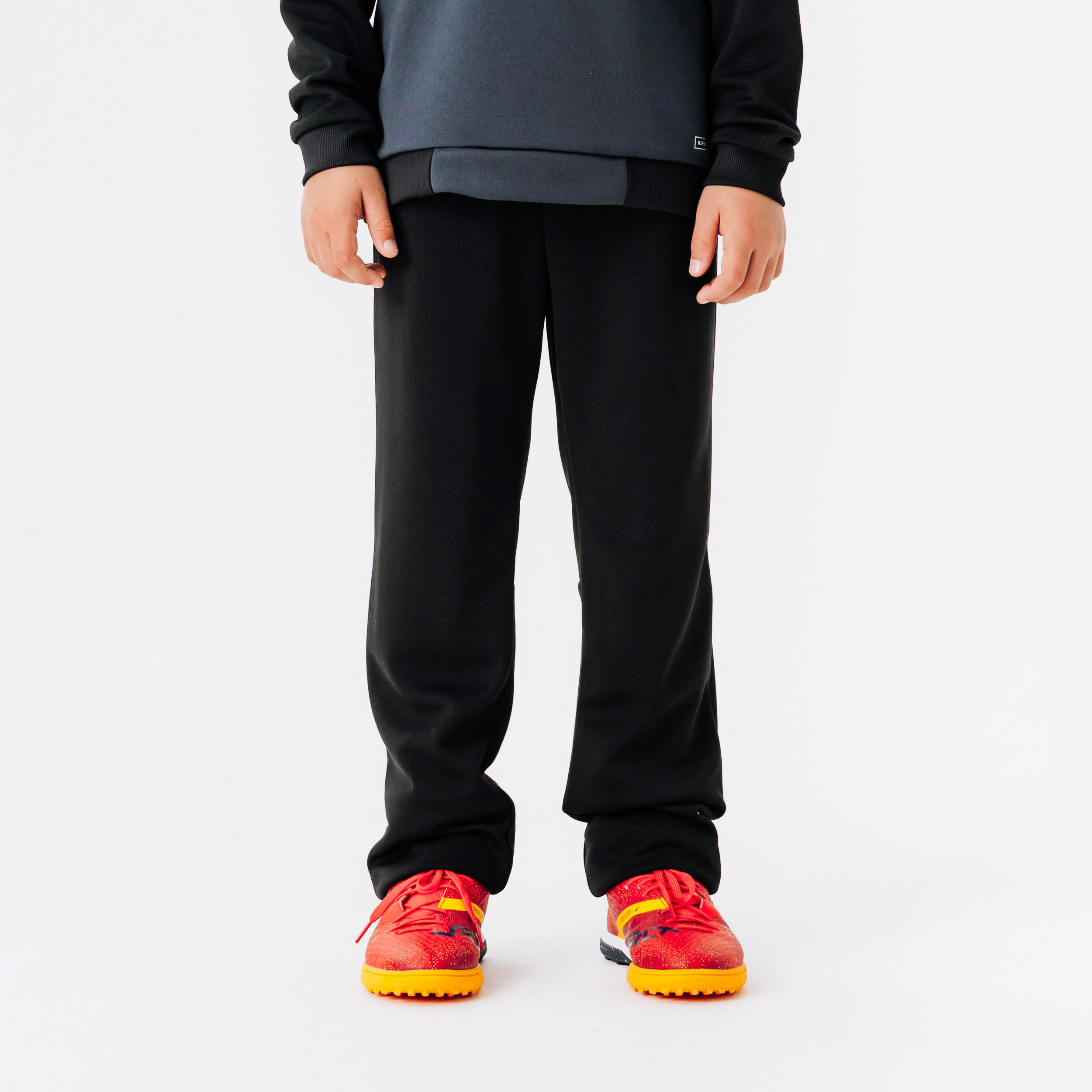 T100 Kids' Football Training Bottoms - Black