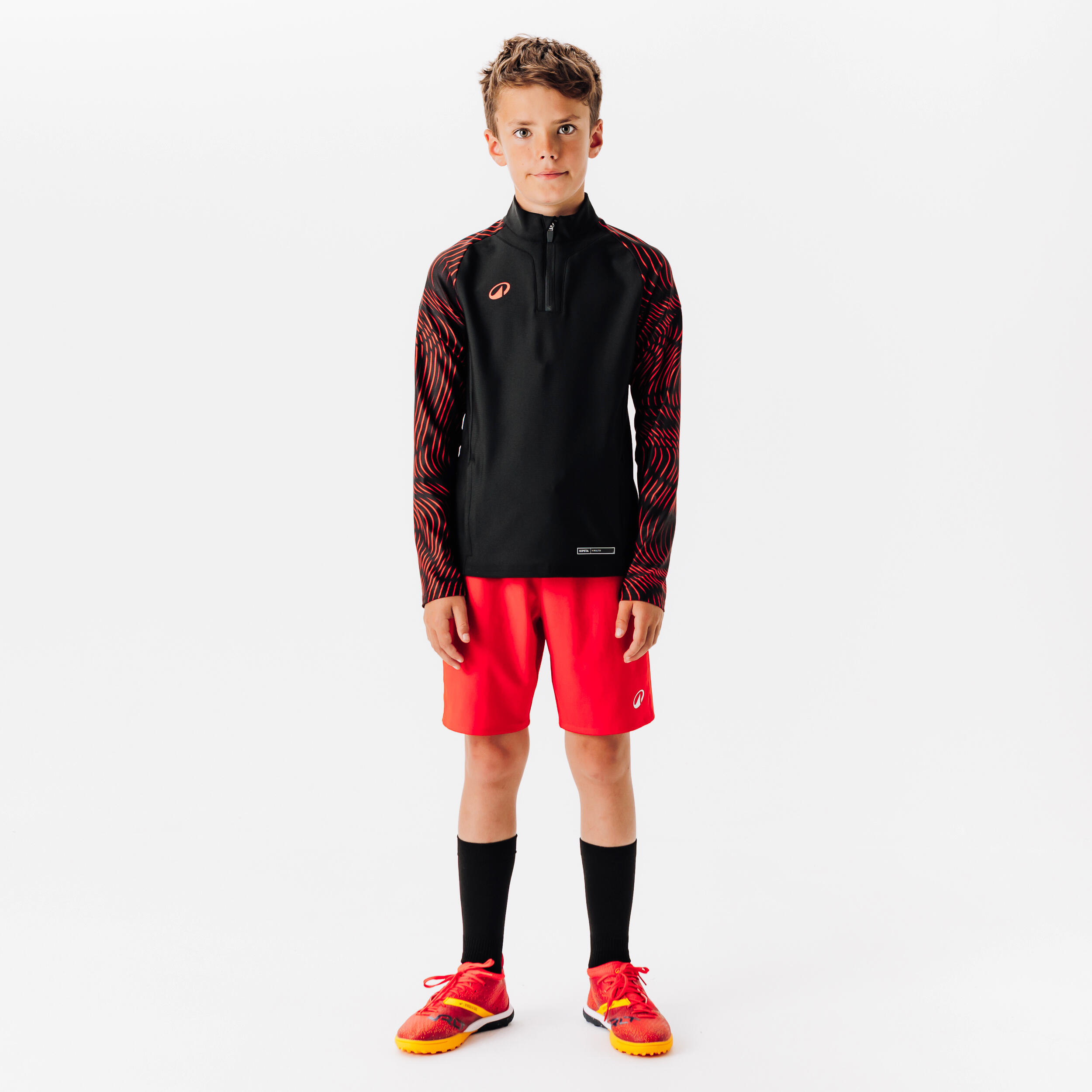 Felpa bambino 1/2 Zip CLUB Wavy nero-rosso 6/6