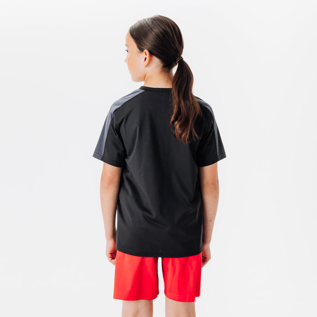 Maillot de Football enfant manches courtes ESSENTIEL Noir