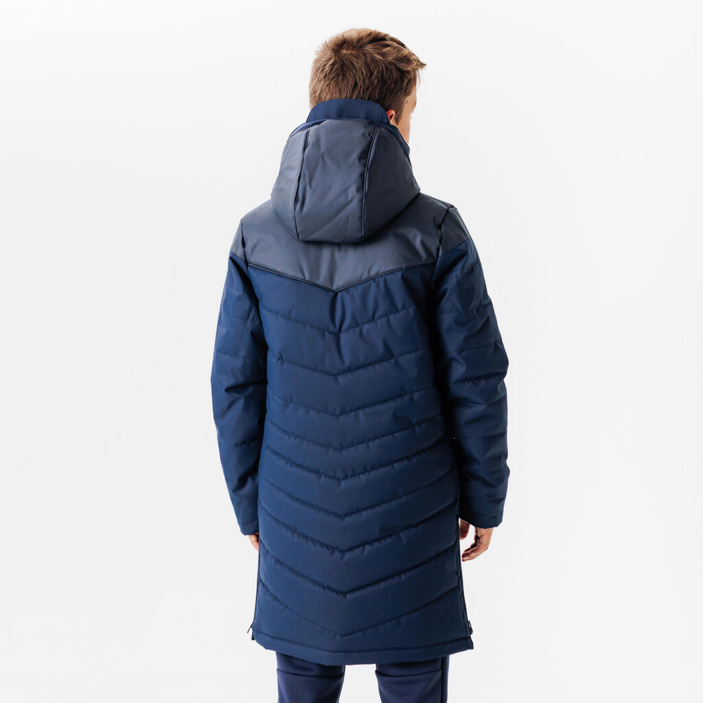 Kids' Football Long Parka Coat TRX - Navy