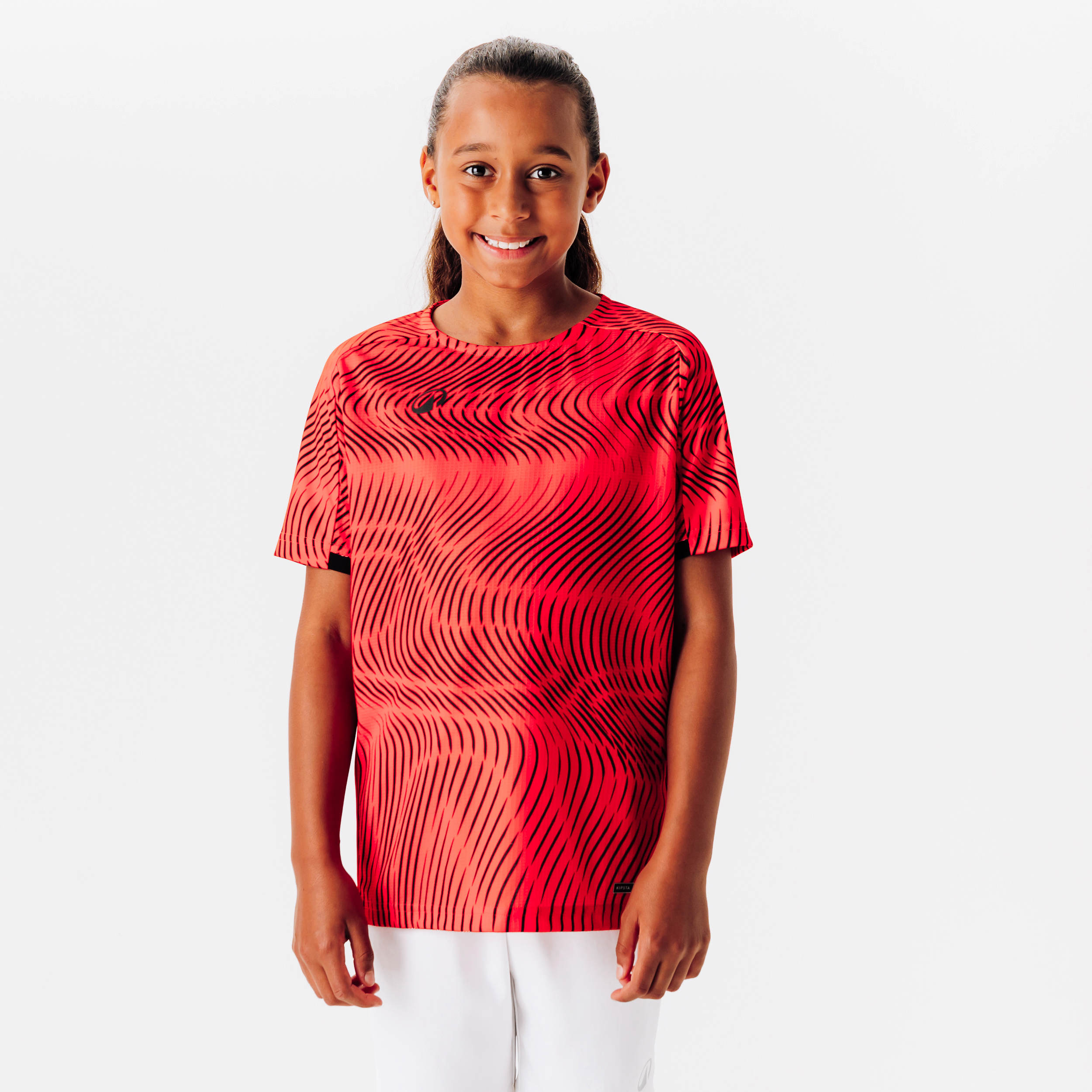 Maillot de football club wavy rouge et noir junior - Football - Kipsta- Clubs - Entreprises - Collectivités - Associations