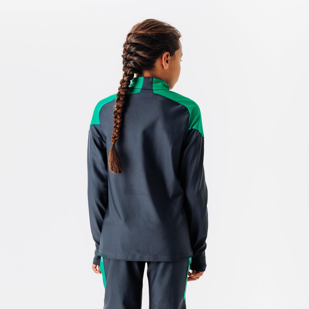 Kinder Fußball Sweatshirt mit Reißverschluss - VIRALTO Kids blau/marineblau