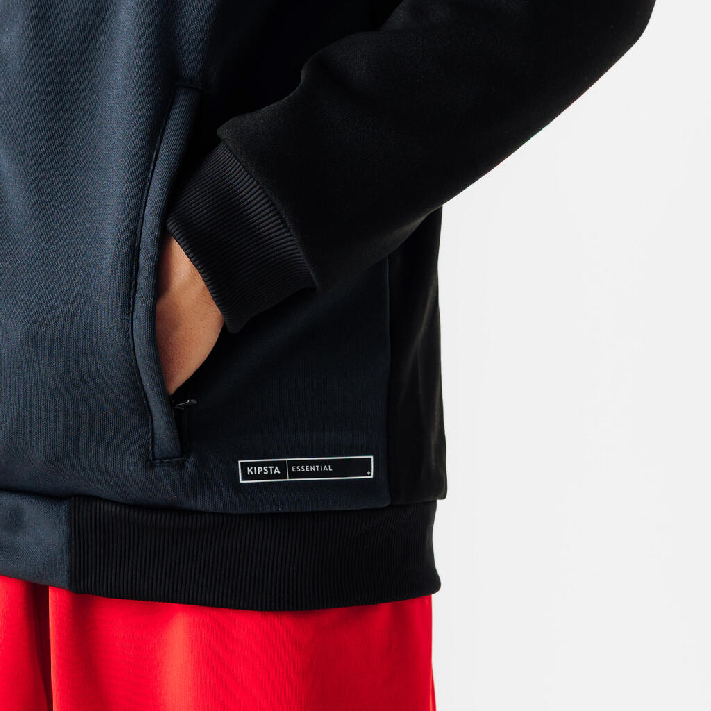 Veste de football d'entrainement essential  noire et grise