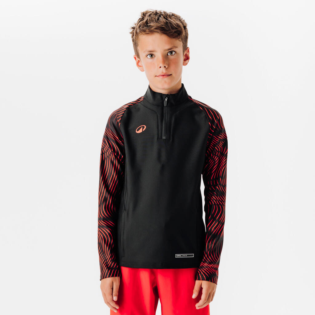 Kids' 1/2 Zip Sweatshirt Club Wavy - Black/White