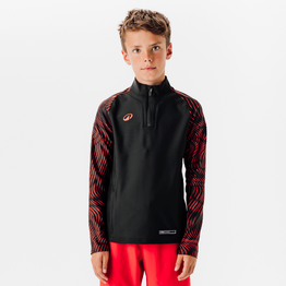 Sweat 1/2 Zip CLUB Wavy JR Noir et Rouge