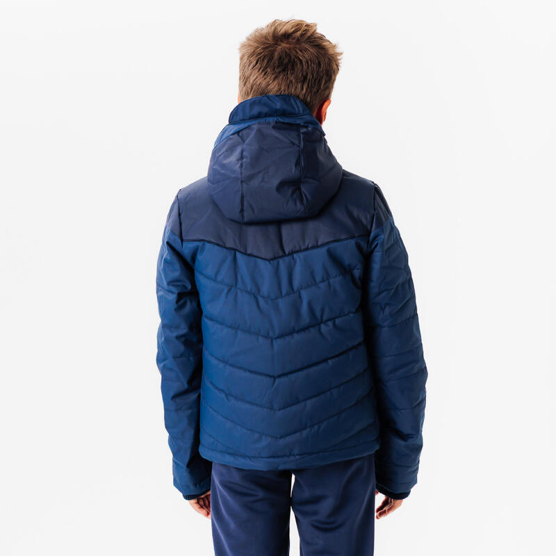 VESTE CHAUDE DE FOOTBALL COURTE ENFANT BLEUE MARINE