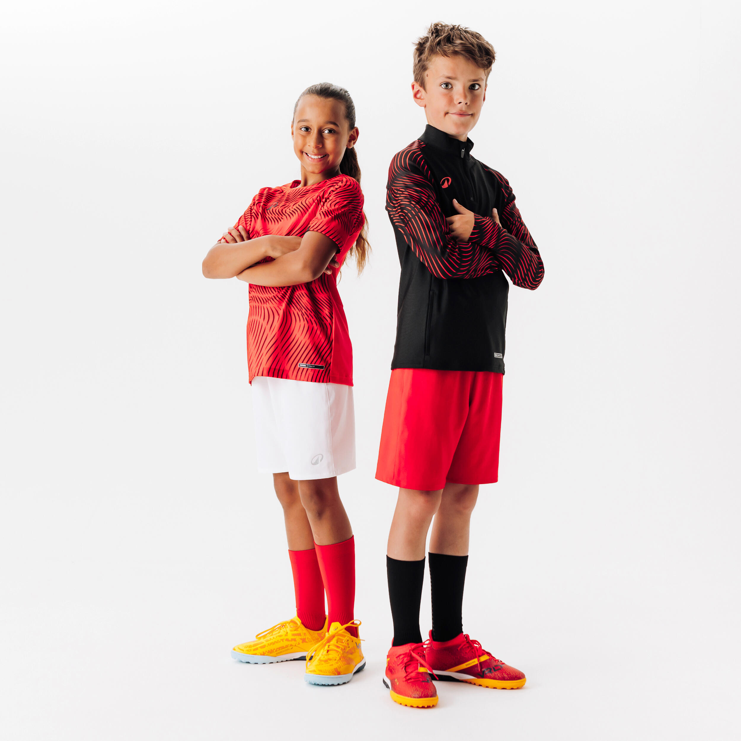 Maglia calcio bambino CLUB Wavy rosso-nero 2/6