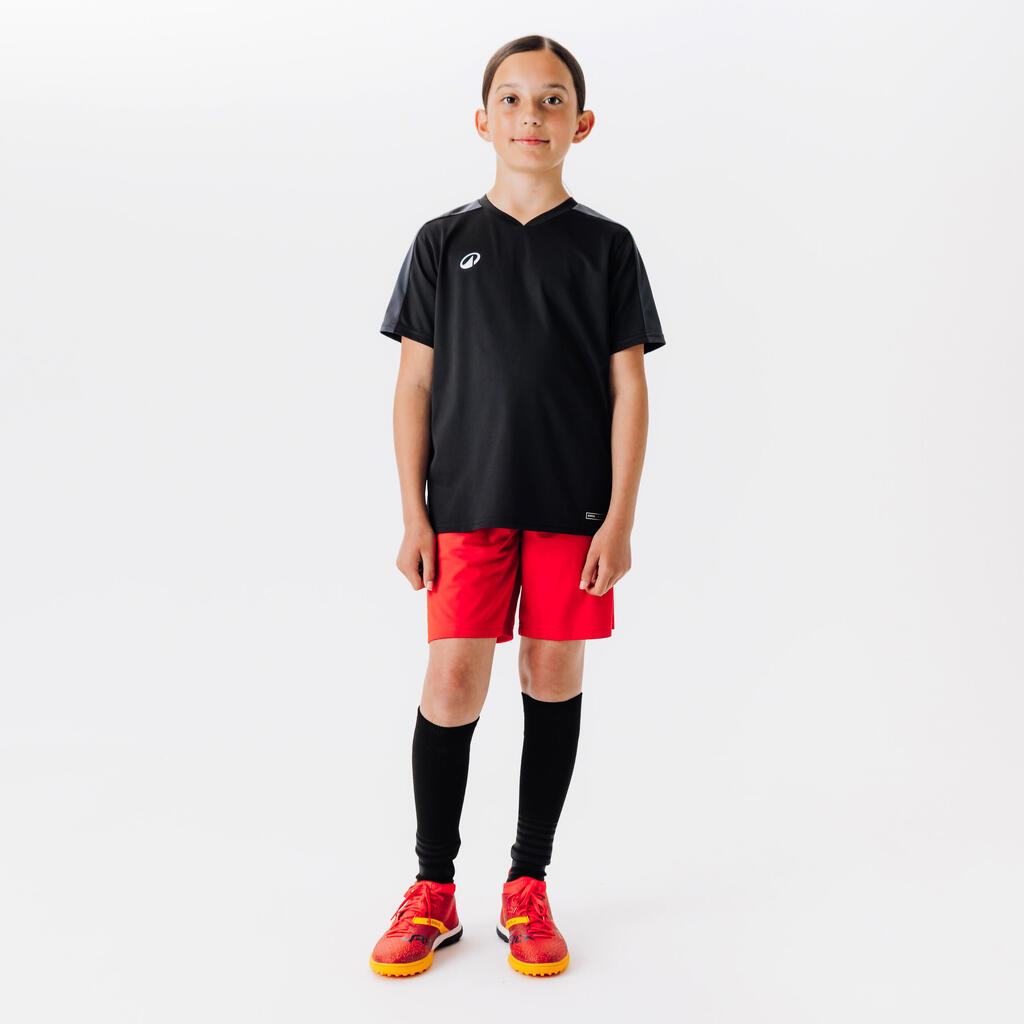 Maillot de Football enfant manches courtes ESSENTIEL Noir