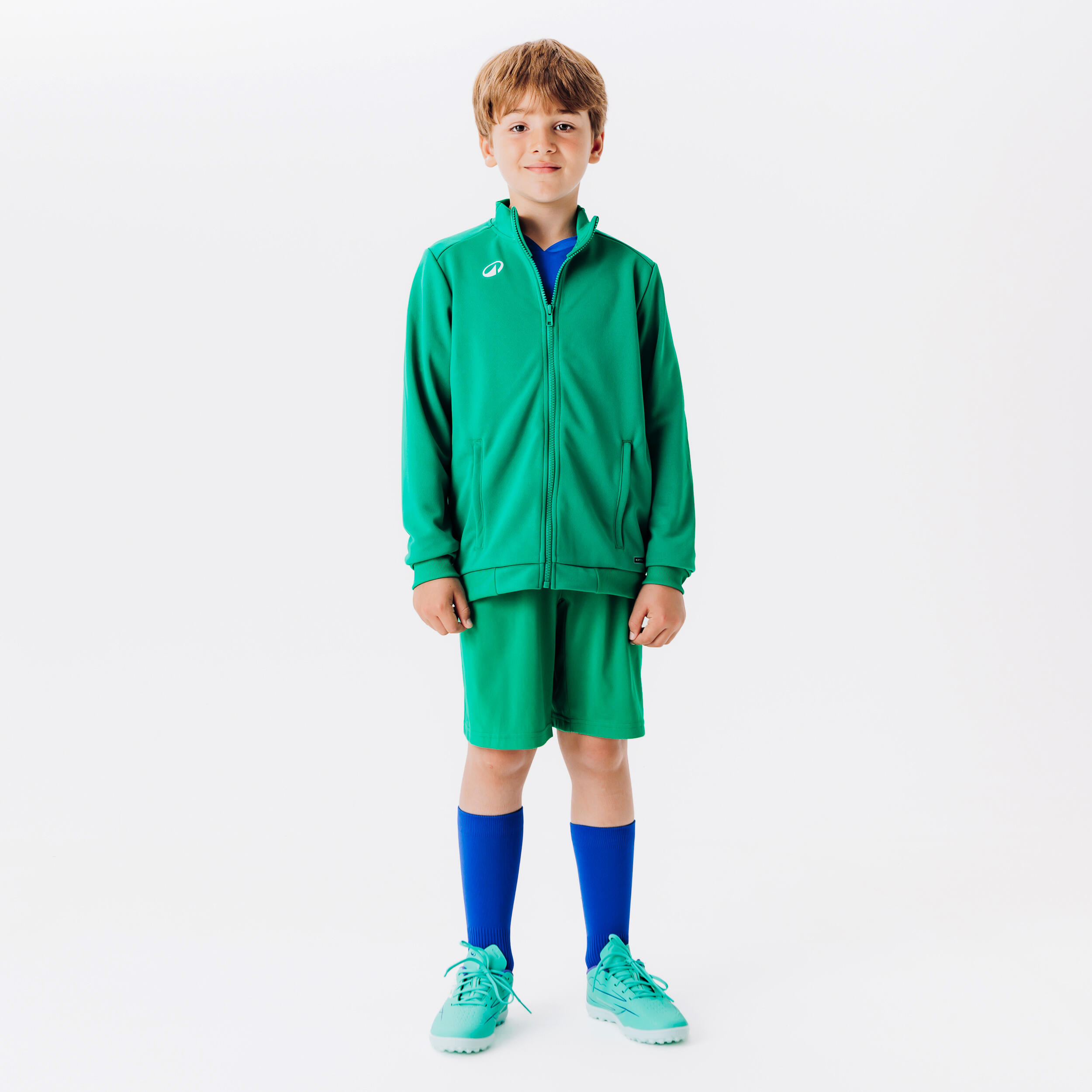 Voetbal trainingsjack kind Essential groen 6/6