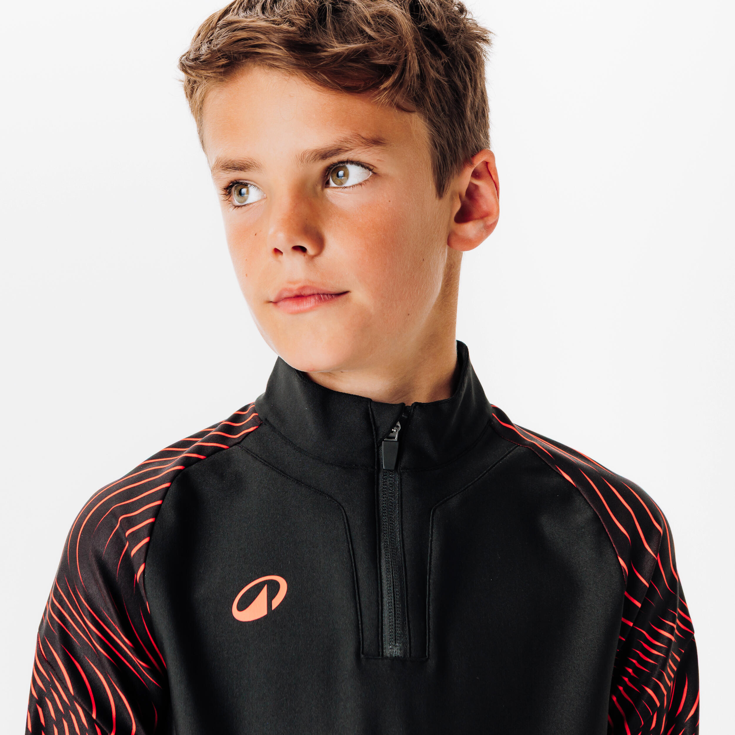 Felpa bambino 1/2 Zip CLUB Wavy nero-rosso 3/6