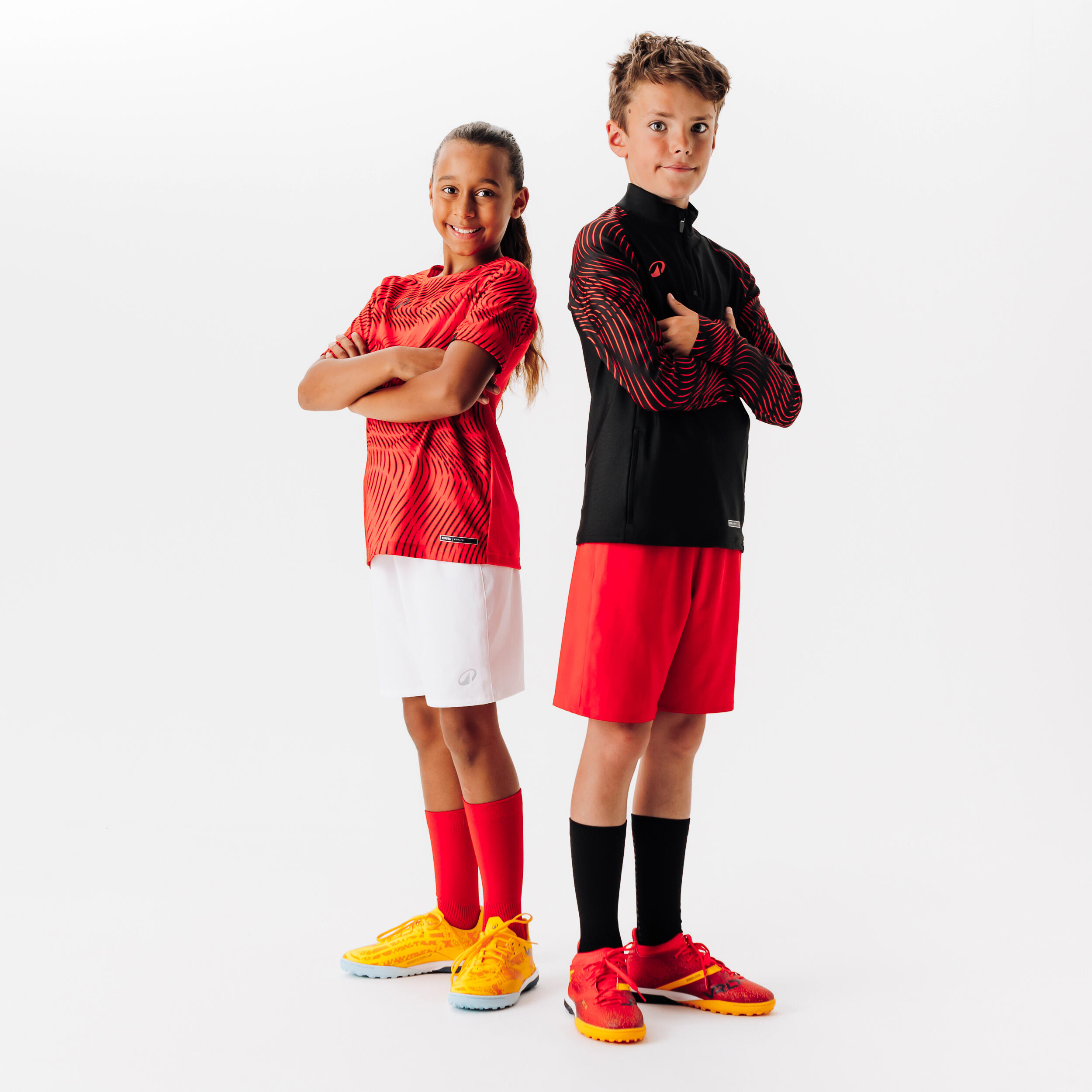 Felpa bambino 1/2 Zip CLUB Wavy nero-rosso 2/6