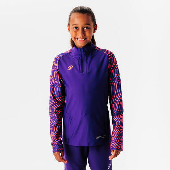 Sweat 1/2 Zip CLUB Wavy enfant Violet et Rose fluo