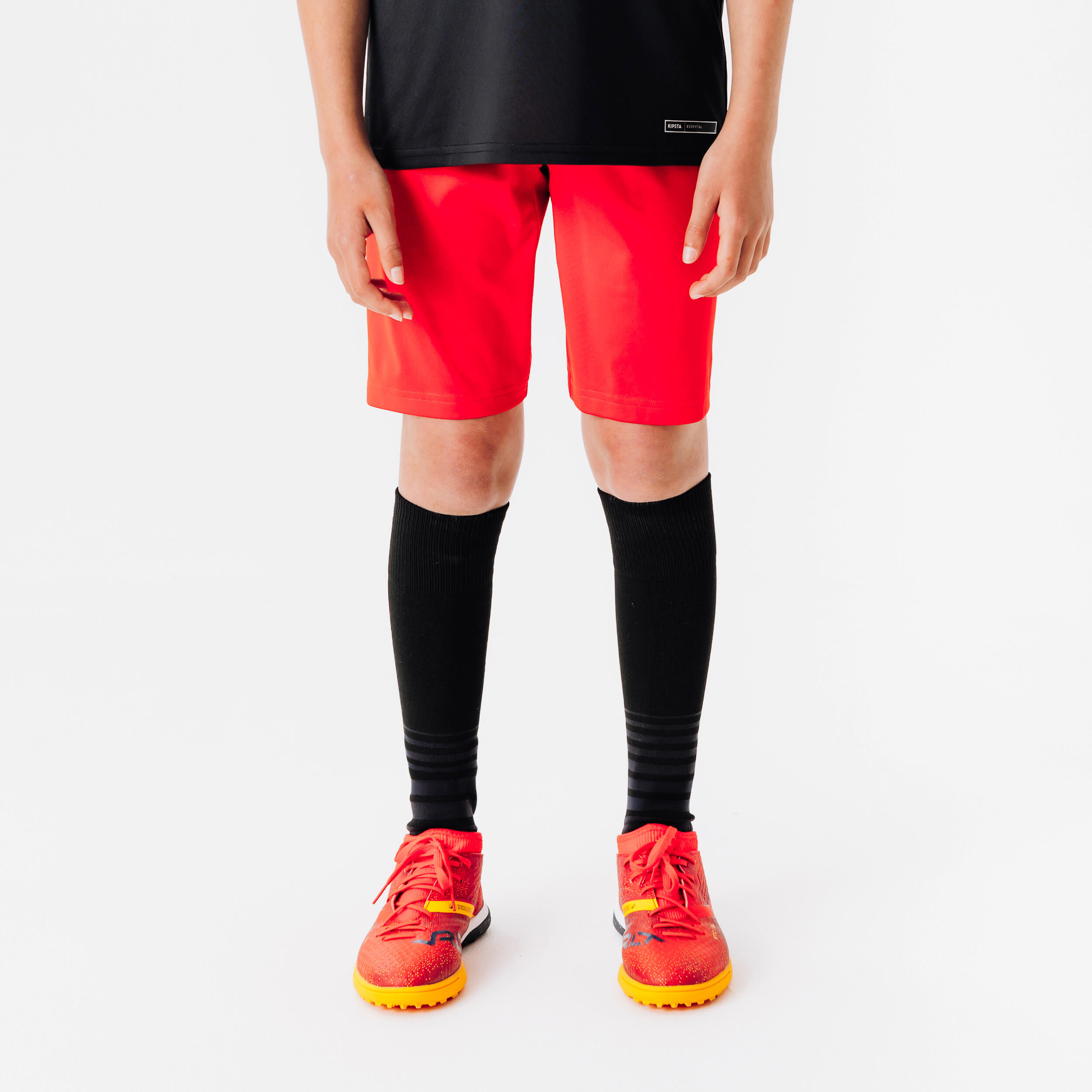 KIPSTA Kinder Fußball Shorts – Essential Club rot | 03608392515835