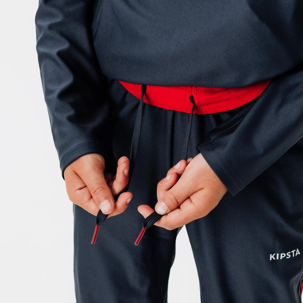 Kids' Football Tracksuit Bottoms - Carbon Grey/Green