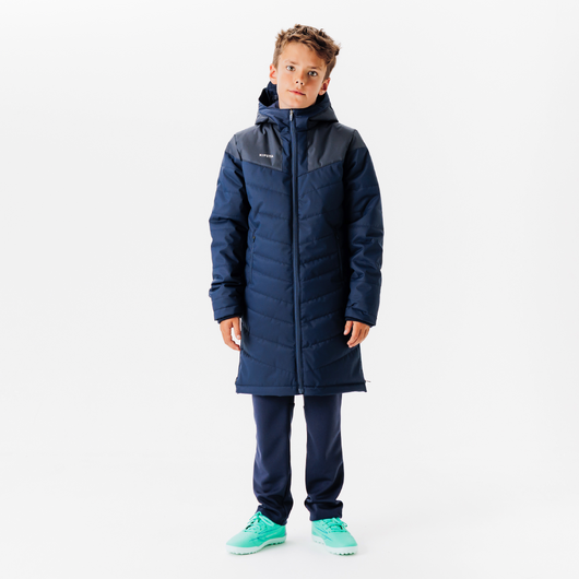PARKA LONGUE  DE FOOTBALL ENFANT TRX MARINE
