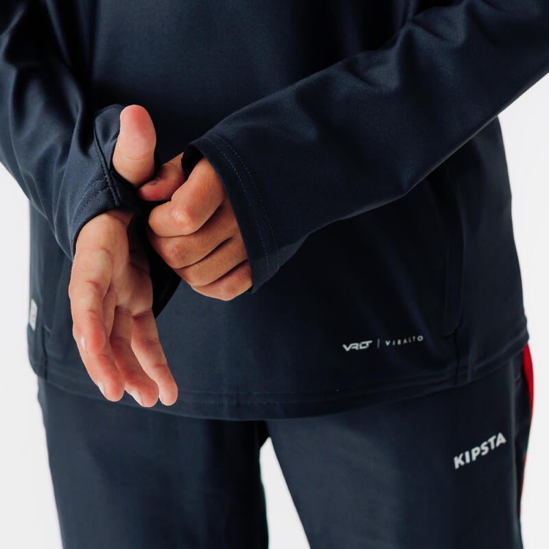 Sweat de football 1/2 zip viralto club jr rouge et gris carbone