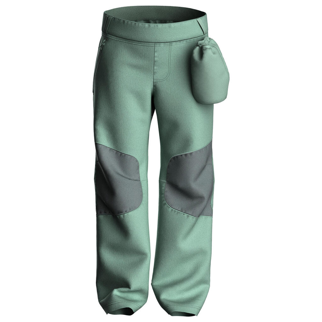 Zelene softshell pantalone za planinarenje MH900, za decu od 2 do 6 godina