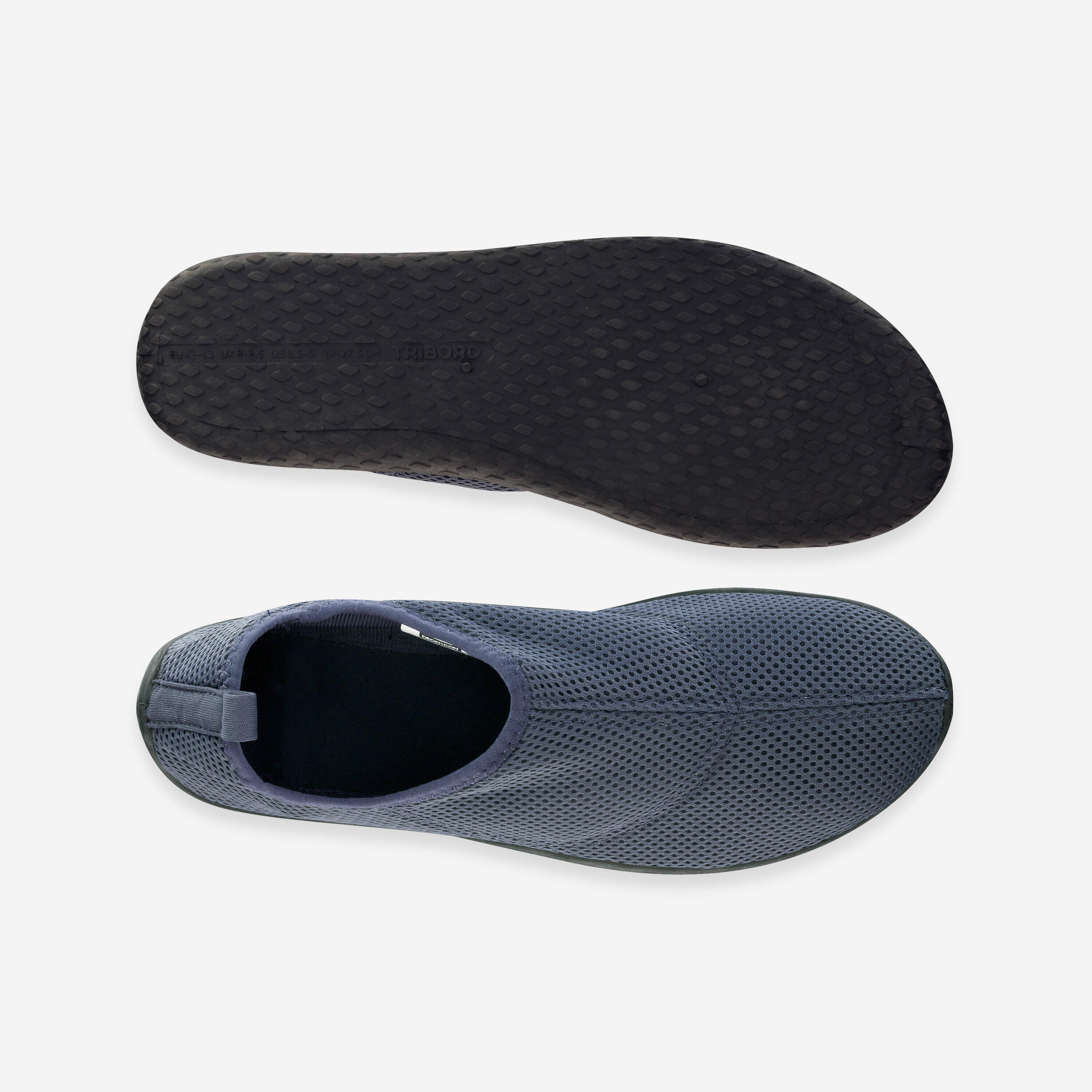 Adult elasticated water shoes - Aquashoes Blue/Grey -  2