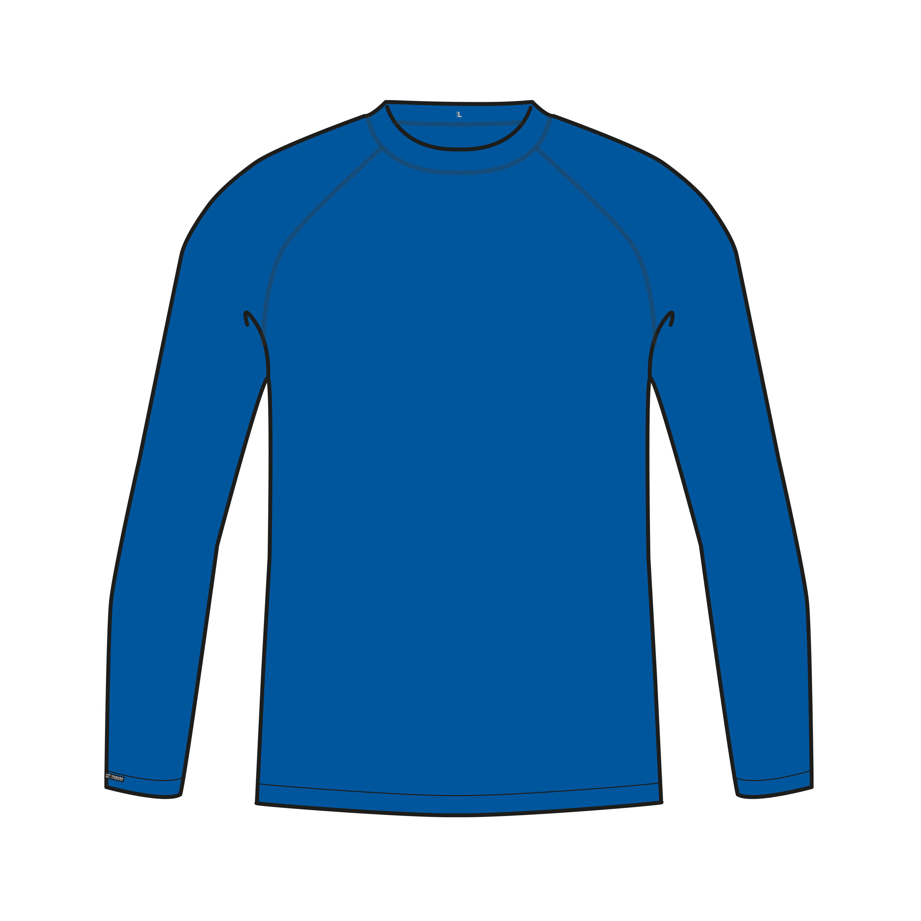 T-shirt voile anti UV manches longues sailing 500 homme, bleu vif 6/6