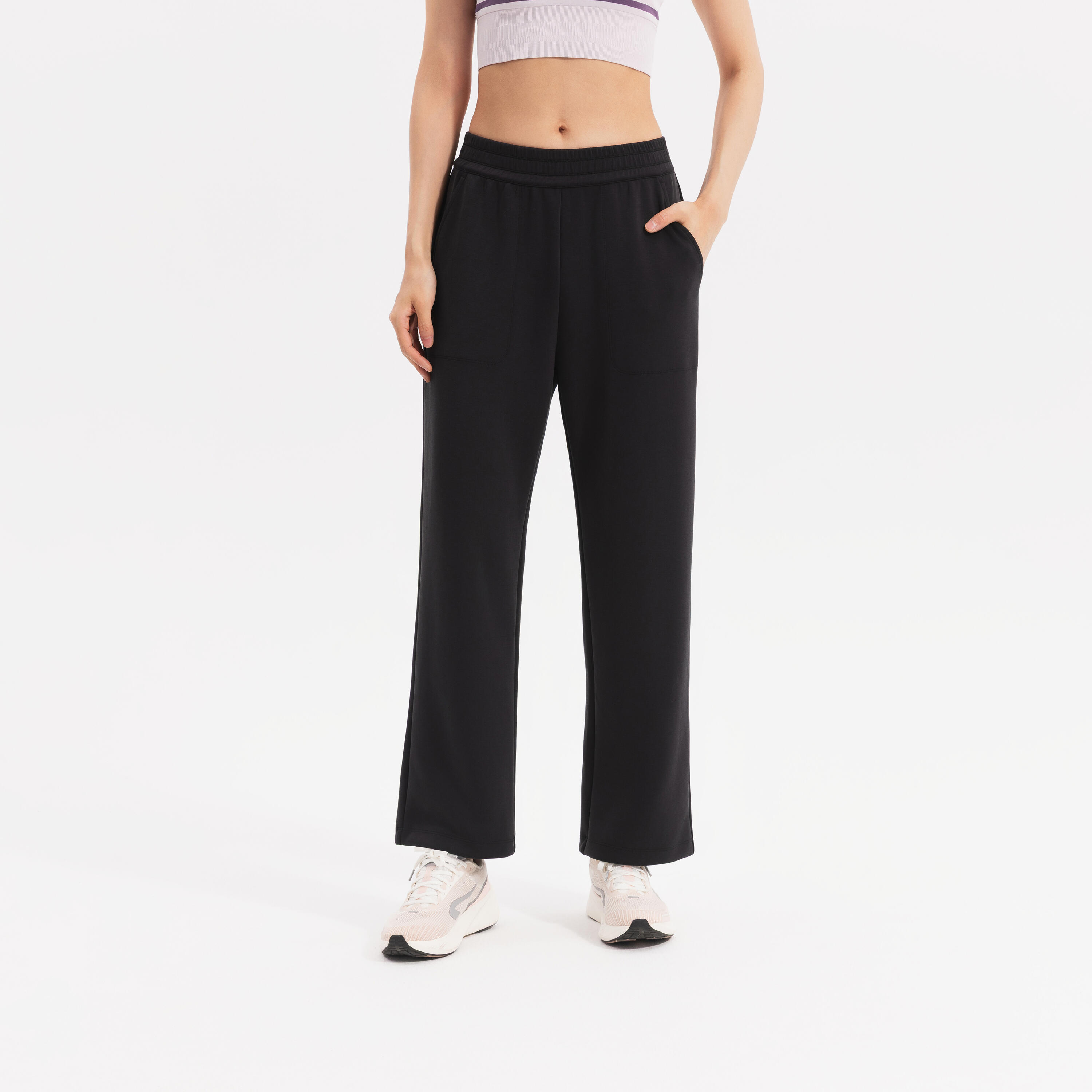 STAREVER Pantaloni tuta donna danza 500 modal con tasche neri