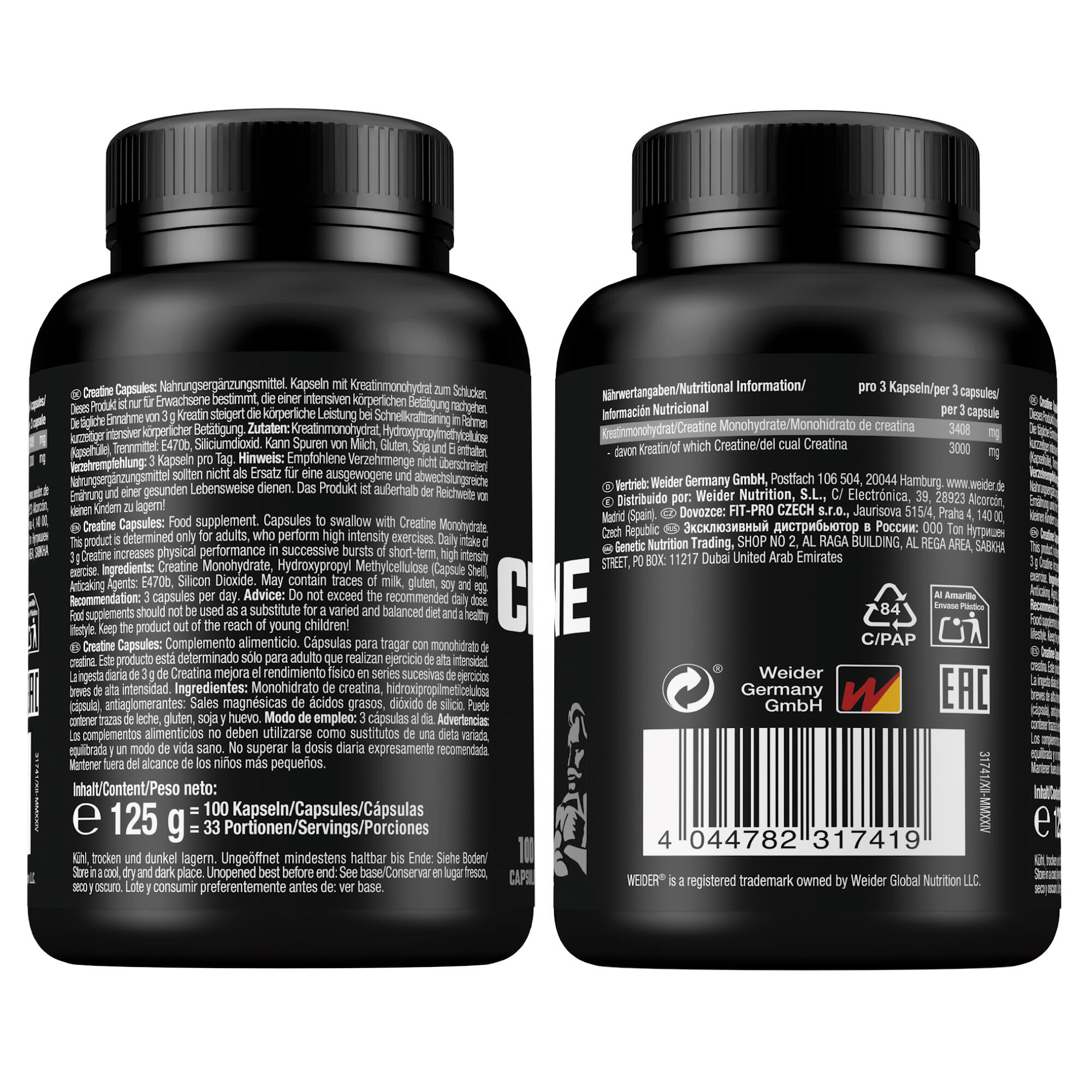 Creatina Càpsules Creapure® Weider Pure 100 Càpsules 2/4