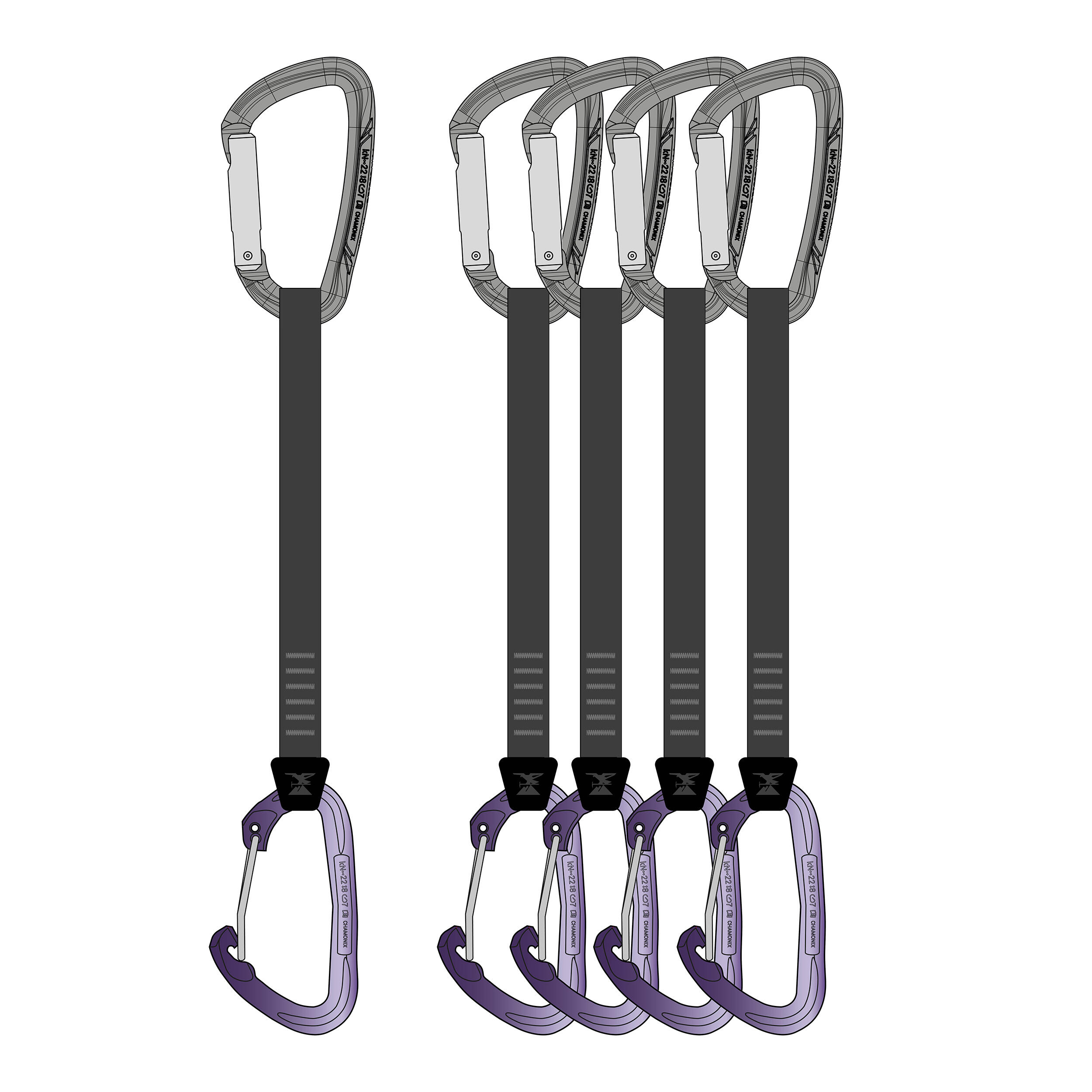 Pack x5 sangle light - Alpinism 17 cm Pack x5 sangle light - Alpinism 17 cm