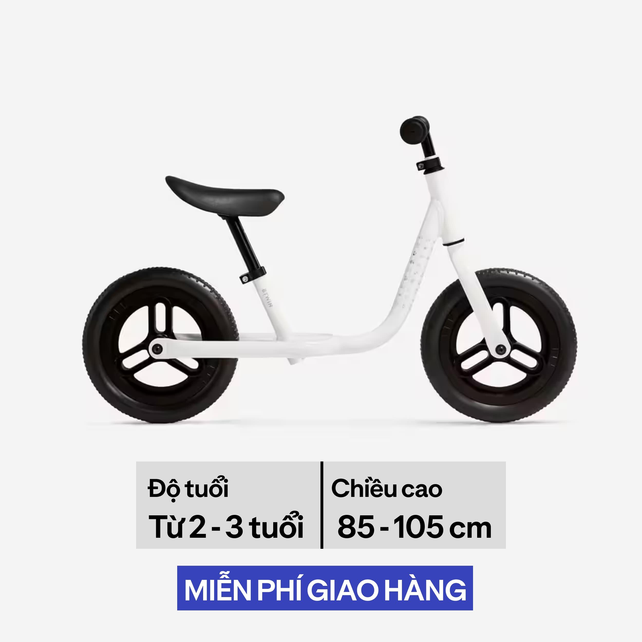 Xe đạp thăng bằng Runride 100 - Trắng/Đen
