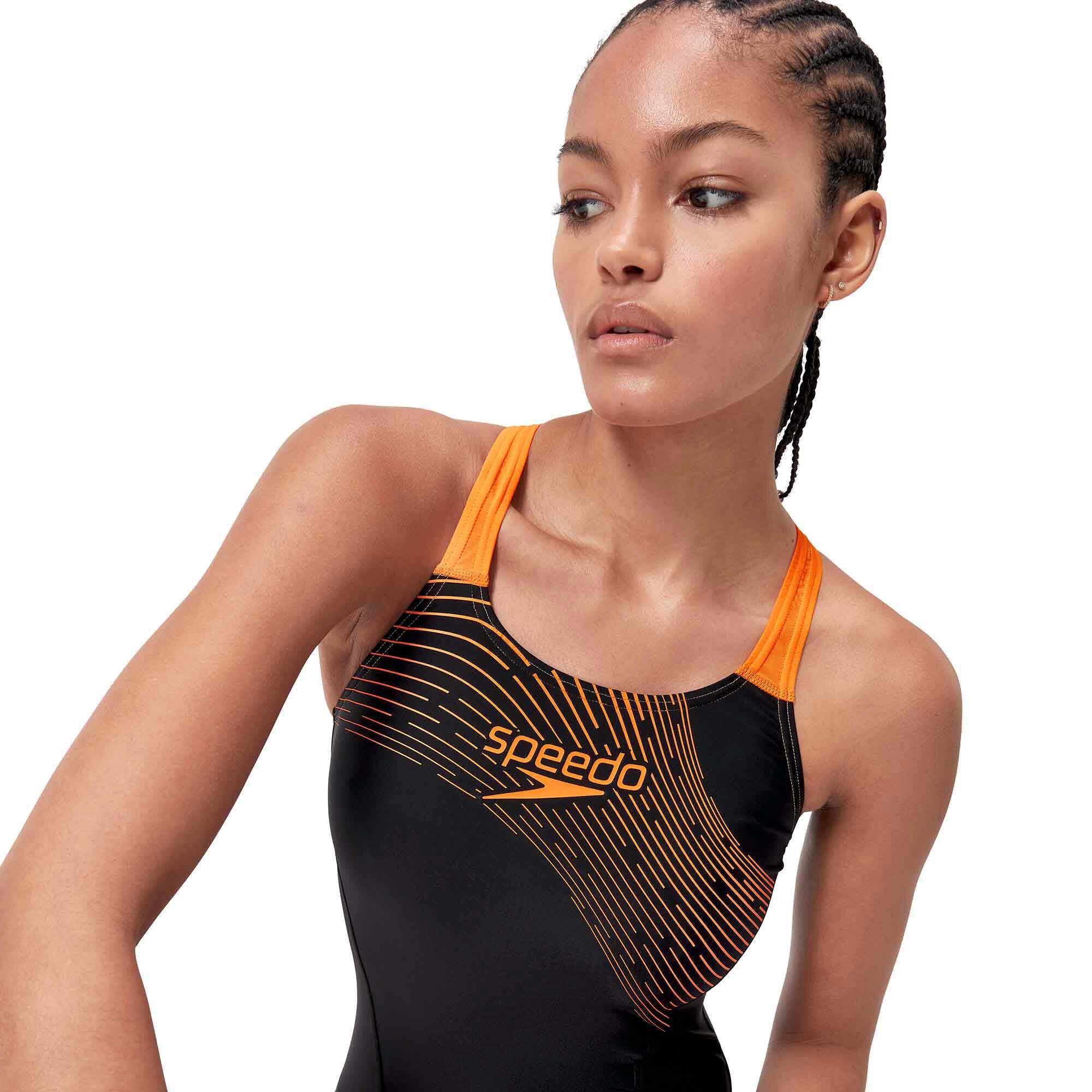 Vestido de baño enterizo de natación para Mujer Speedo Negro