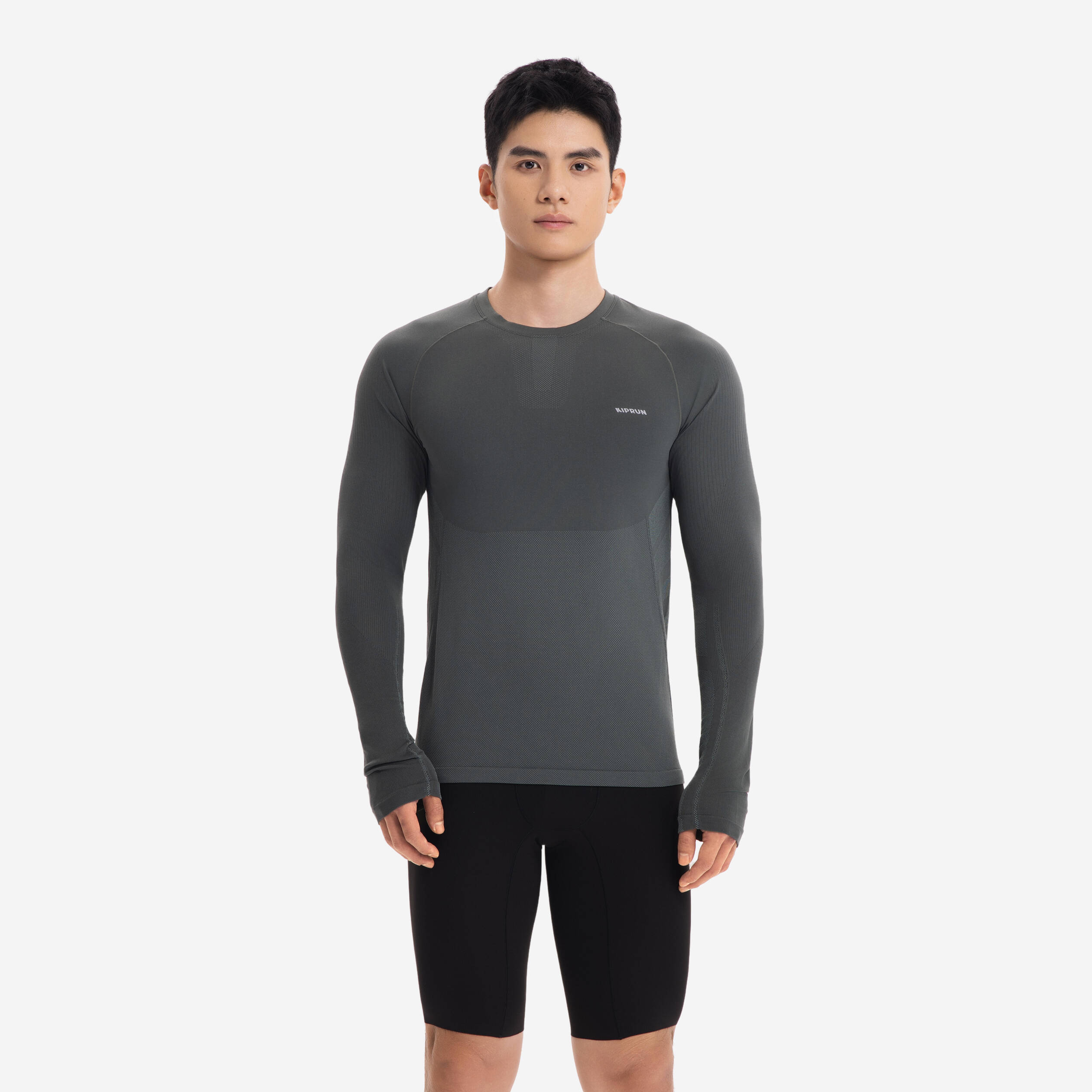 KIPRUN Run 500 Men's Long-Sleeved Running T-Shirt - Light Khaki