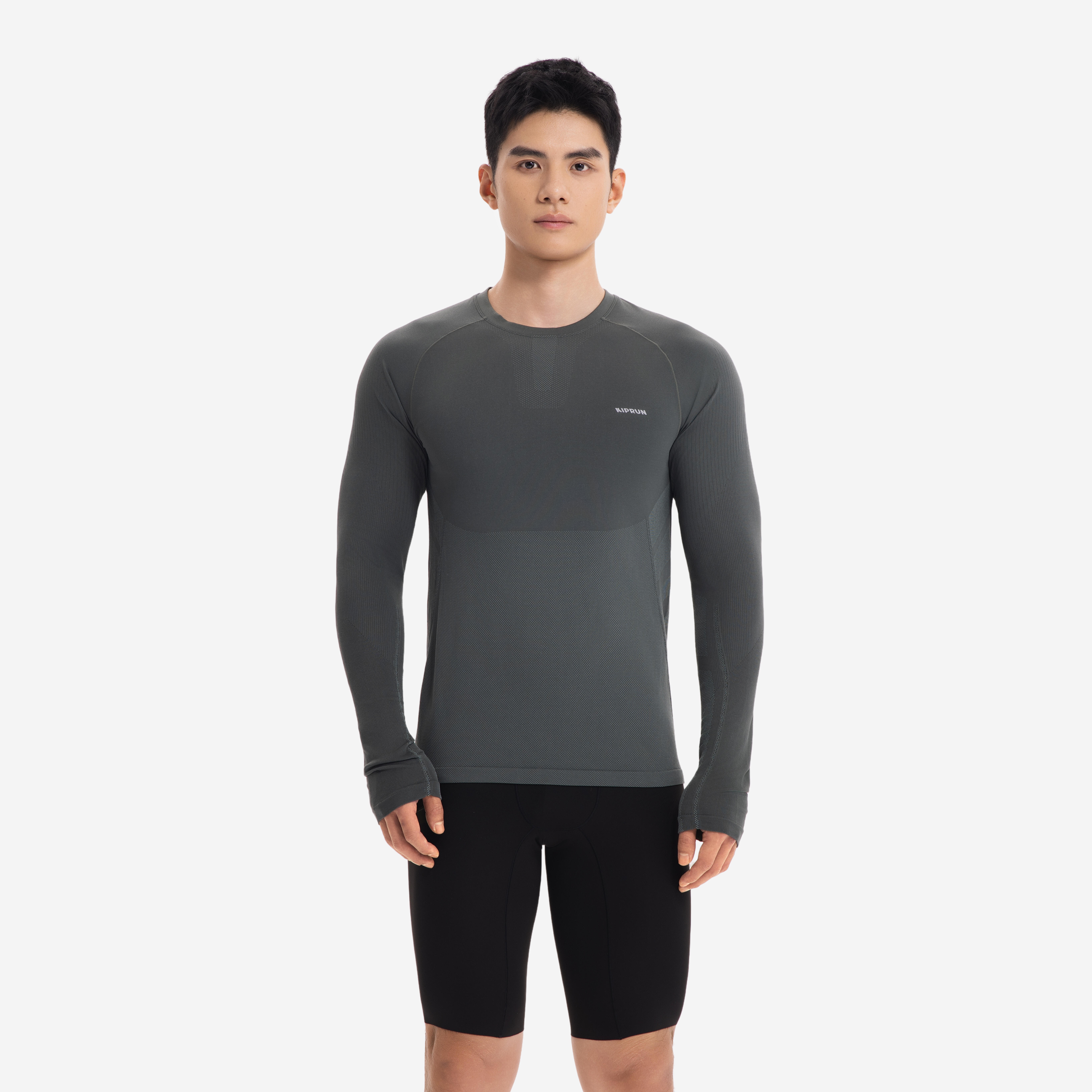 KIPRUN Run 500 Men's Long-Sleeved Running T-Shirt - Light Khaki