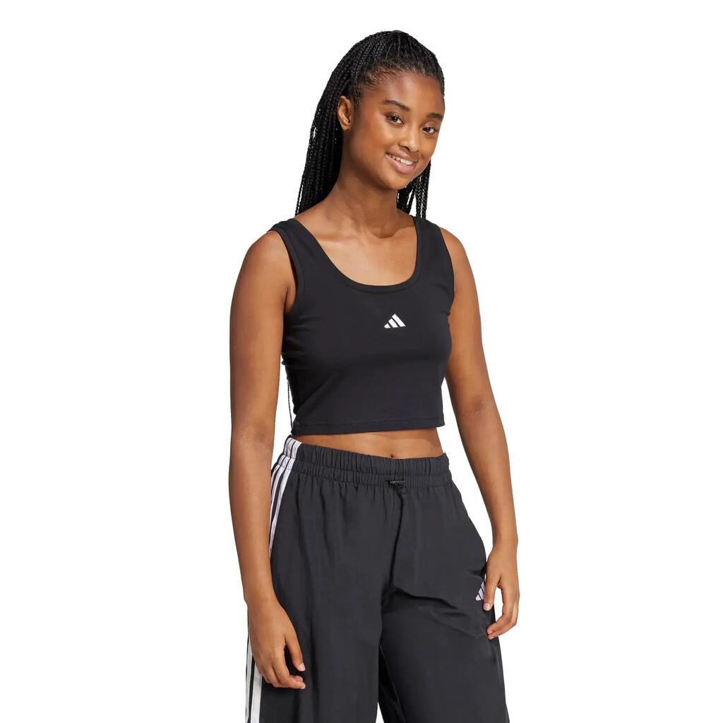 Camiseta de algodón Essentials Small Logo para mujer - Negro