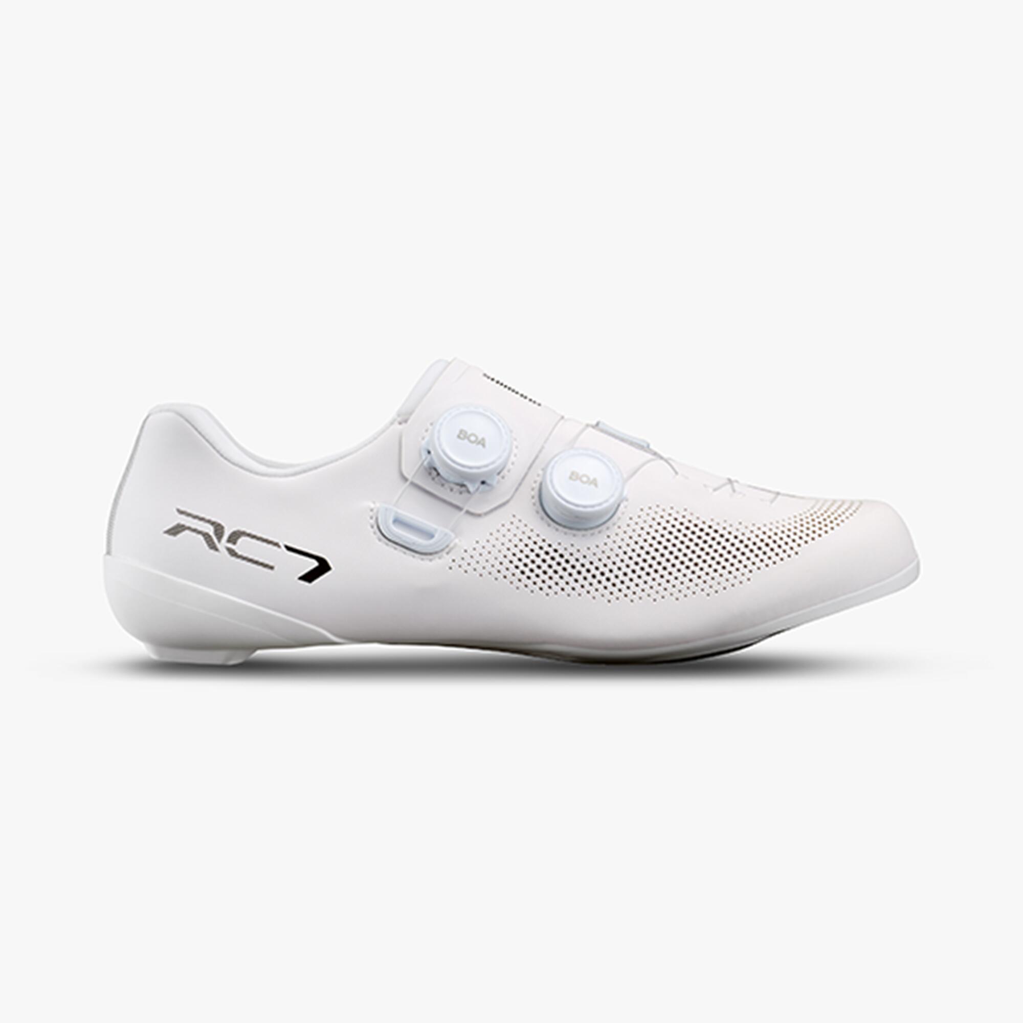 Scarpa bici da corsa Shimano RC703 bianca suola carbonio 5/5