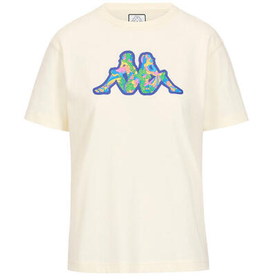 T-shirt donna Kappa logo bianco latte