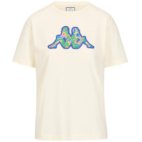 T-shirt donna Kappa logo bianco latte