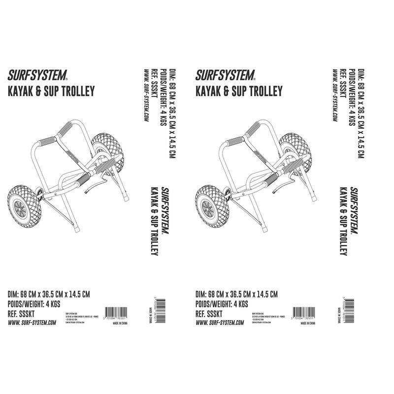 Cărucior Transport Surf System caiac cane/ SUP sau surf