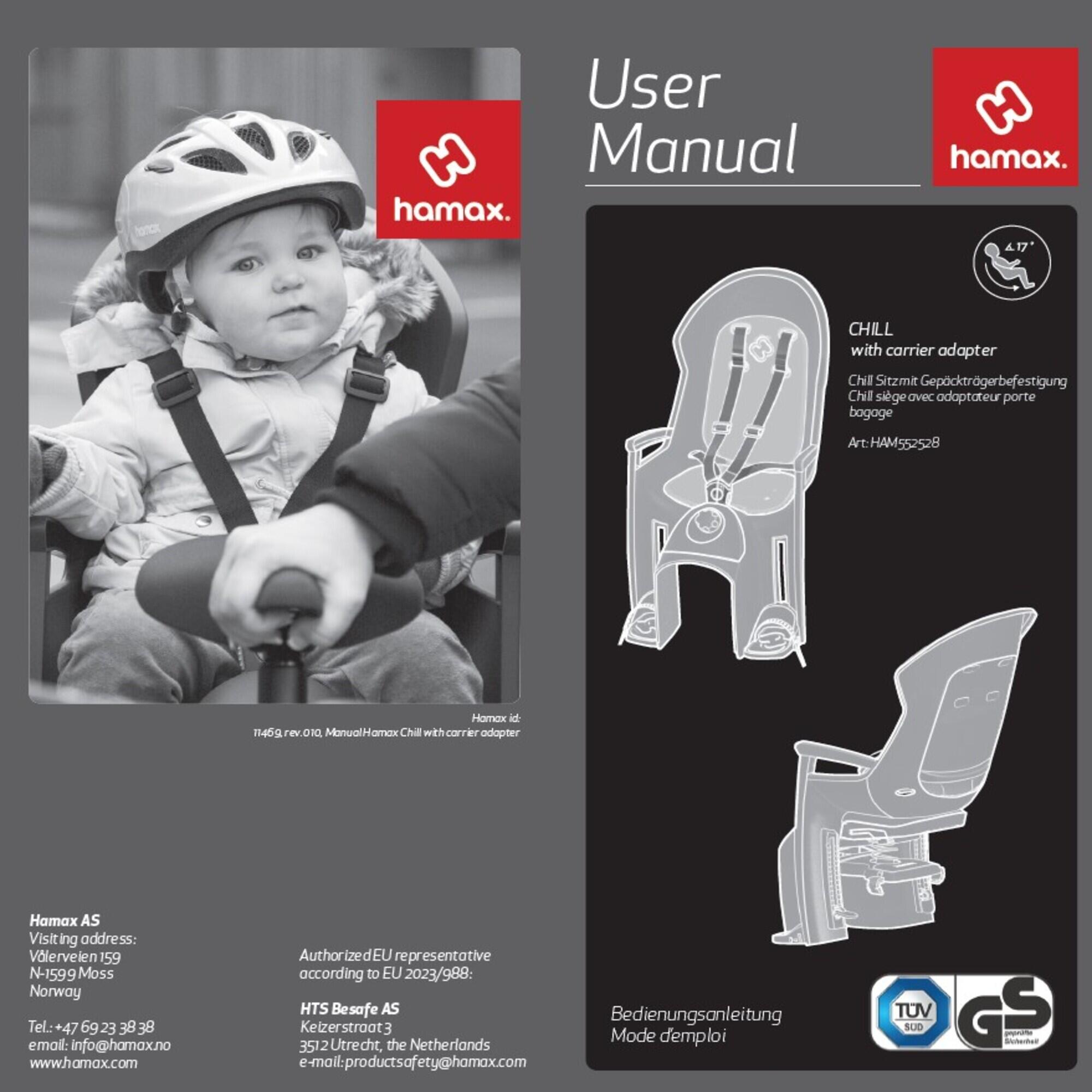 Pannier Rack Child Seat - Chill - HAMAX
