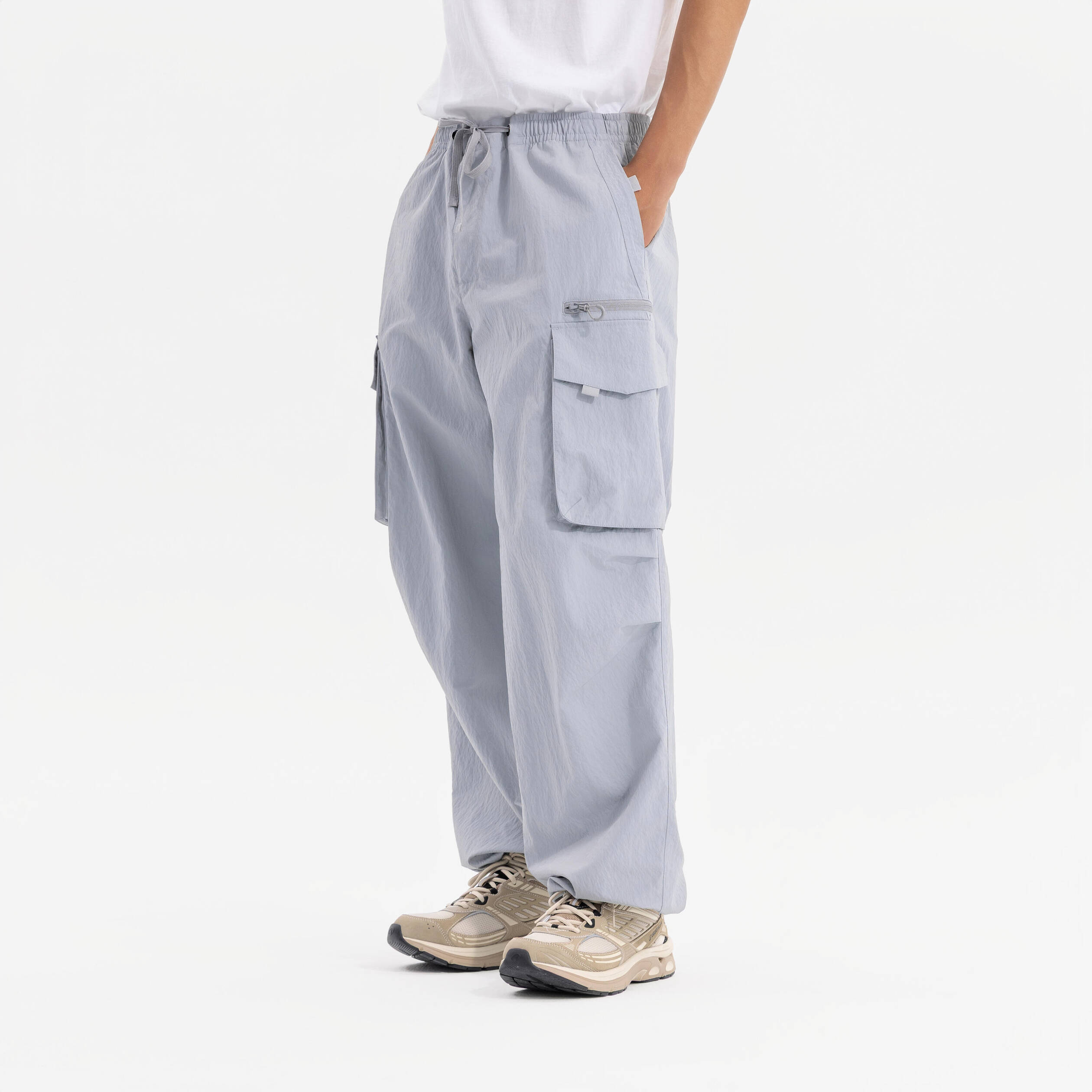 Sportswear oversize cargo pants-steel grey