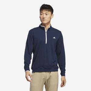 Chaqueta de golf ligera media cremallera, adidas azul marino