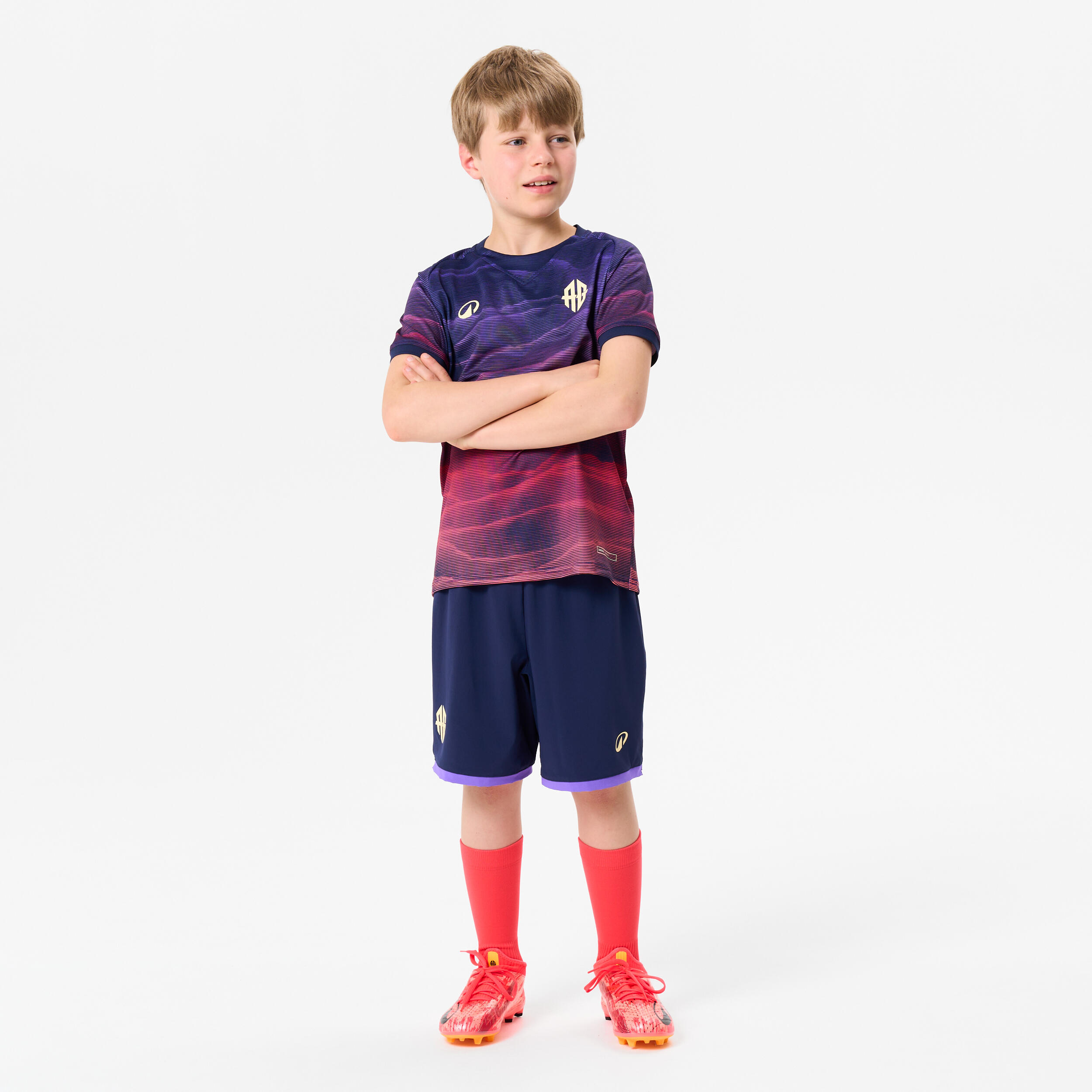 Viralto II Mid Kinder Fussballsocken "AG" A.Griezmann Rosa 2/5