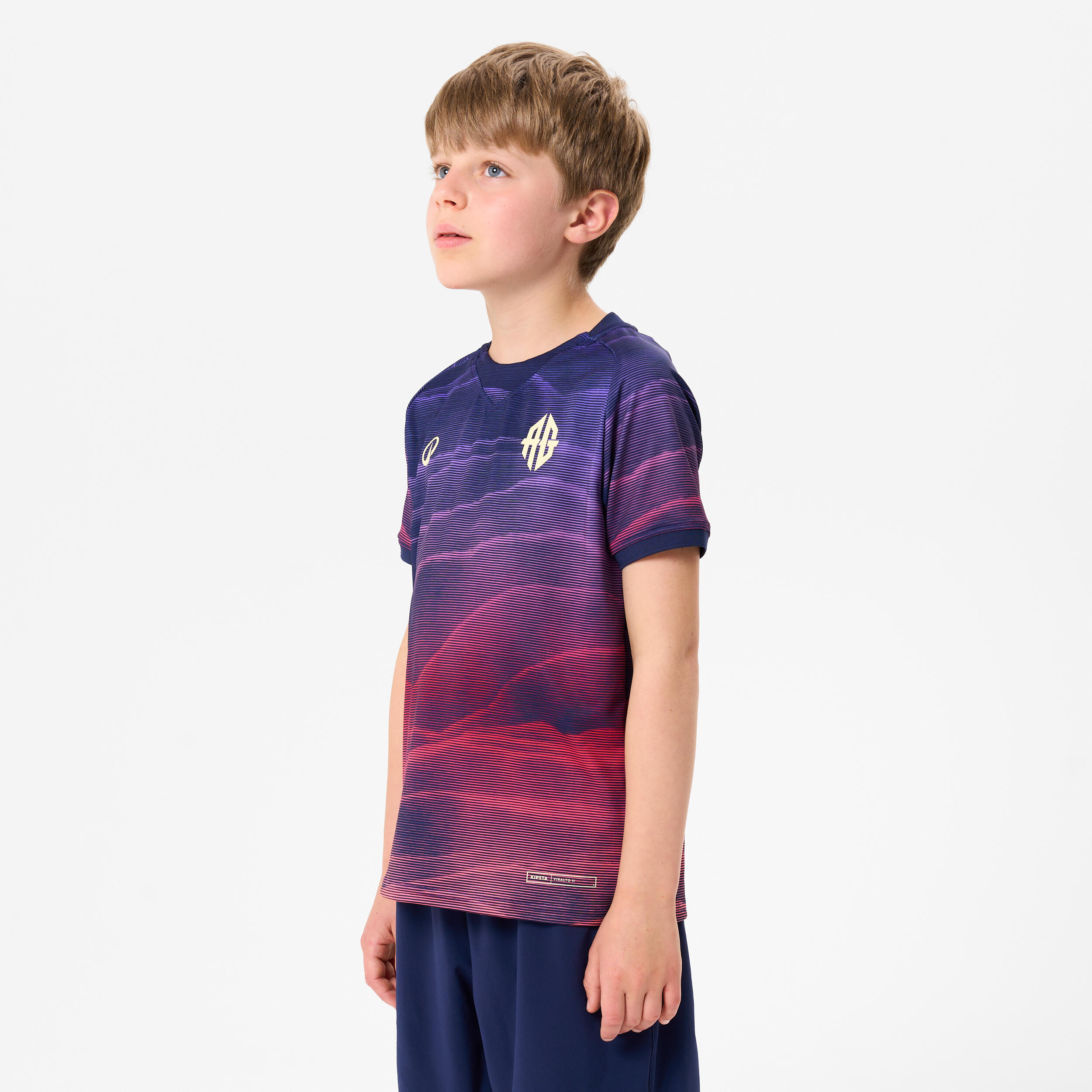KIPSTA Detský futbalový dres Viralto II Antoine Griezmann fialový 113-122 cm