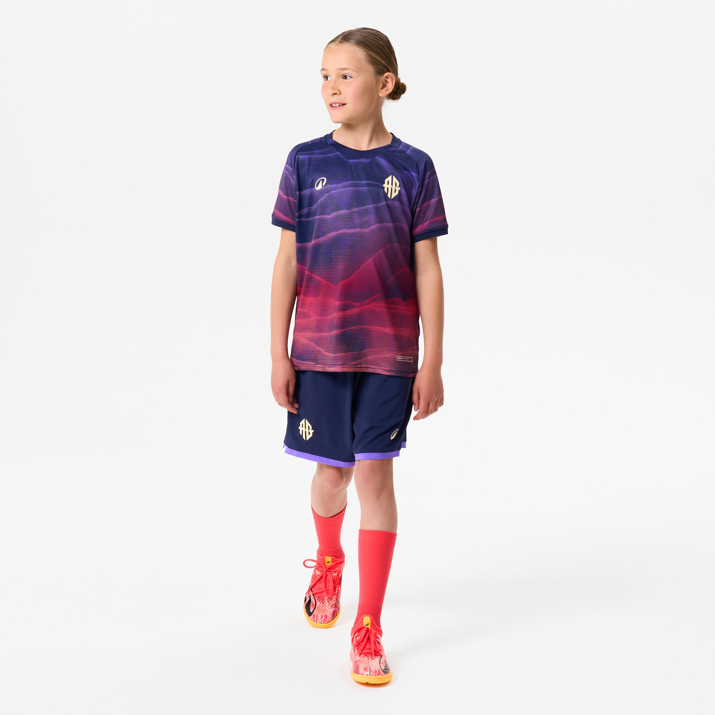 Viralto II Mid Kinder Fussballsocken "AG" A.Griezmann Rosa 4/5
