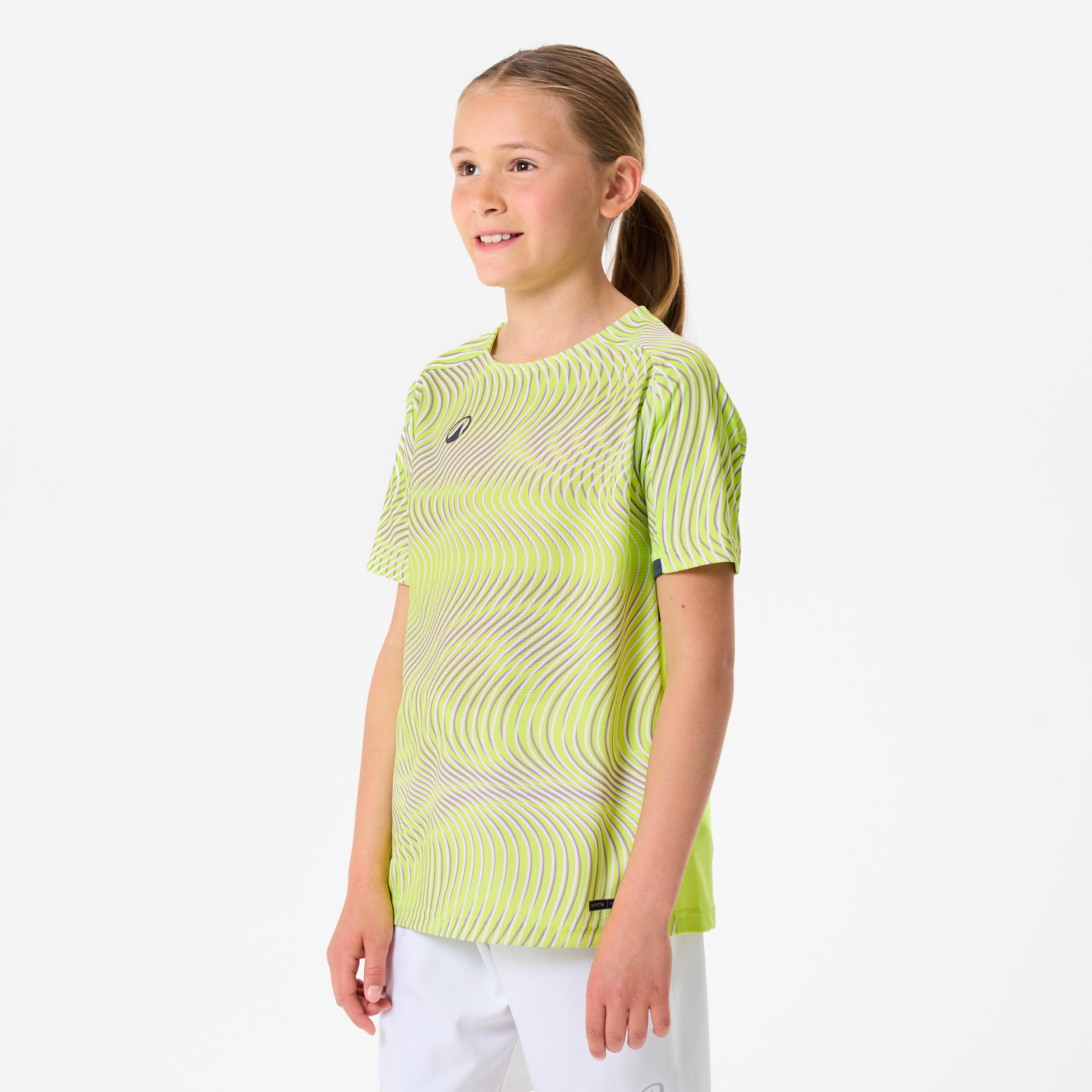 KIPSTA Detský futbalový dres Wavy Club žlto-čierny 123-130 cm