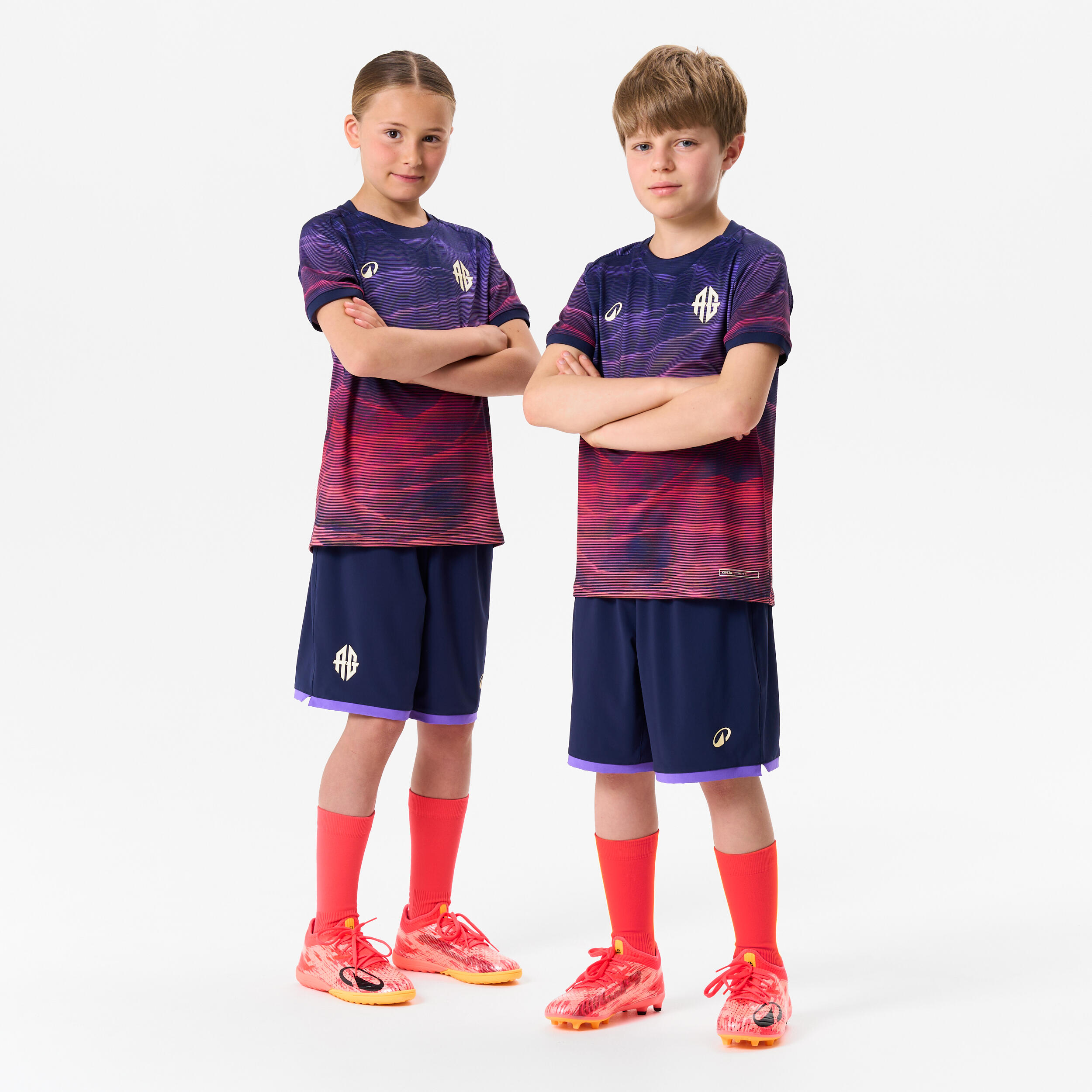 Viralto II Mid Kinder Fussballsocken "AG" A.Griezmann Rosa 5/5