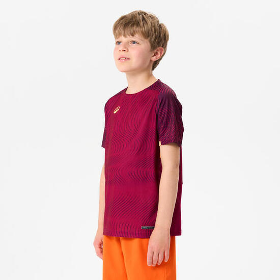 Maillot de football CLUB Wavy Bordeaux et Orange Junior