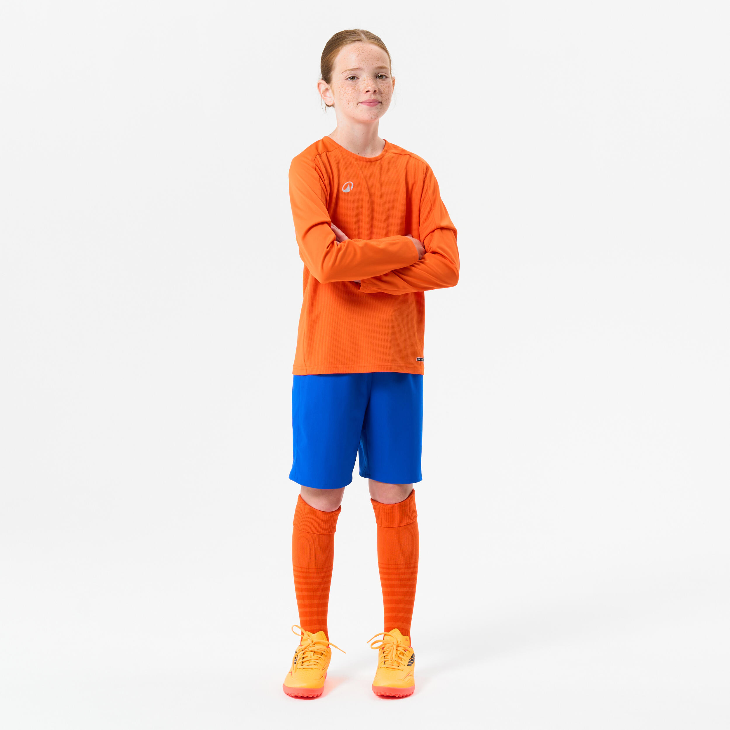 KIPSTA Detský futbalový dres s dlhým rukávom Viralto Club oranžový 5-6 r (113-122 cm) · záber 7