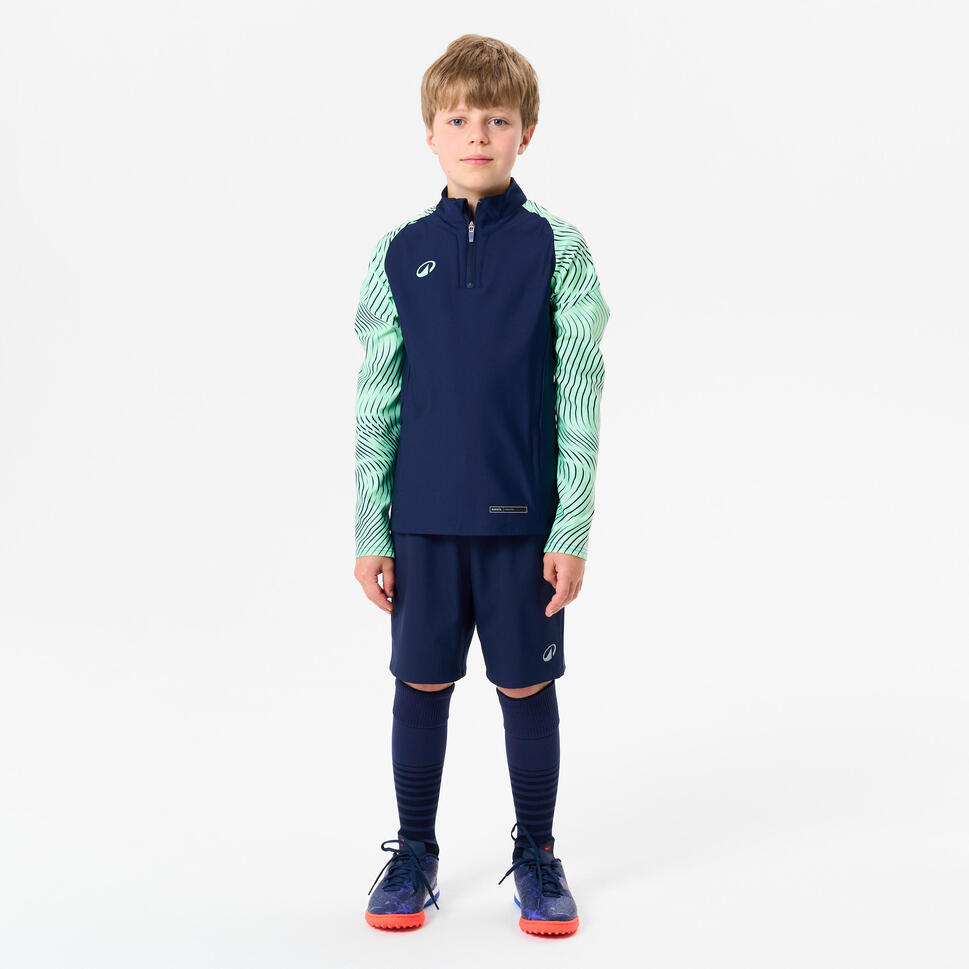 Bluza piłkarska na krótki suwak dla dzieci Kipsta Viralto Wavy Club
