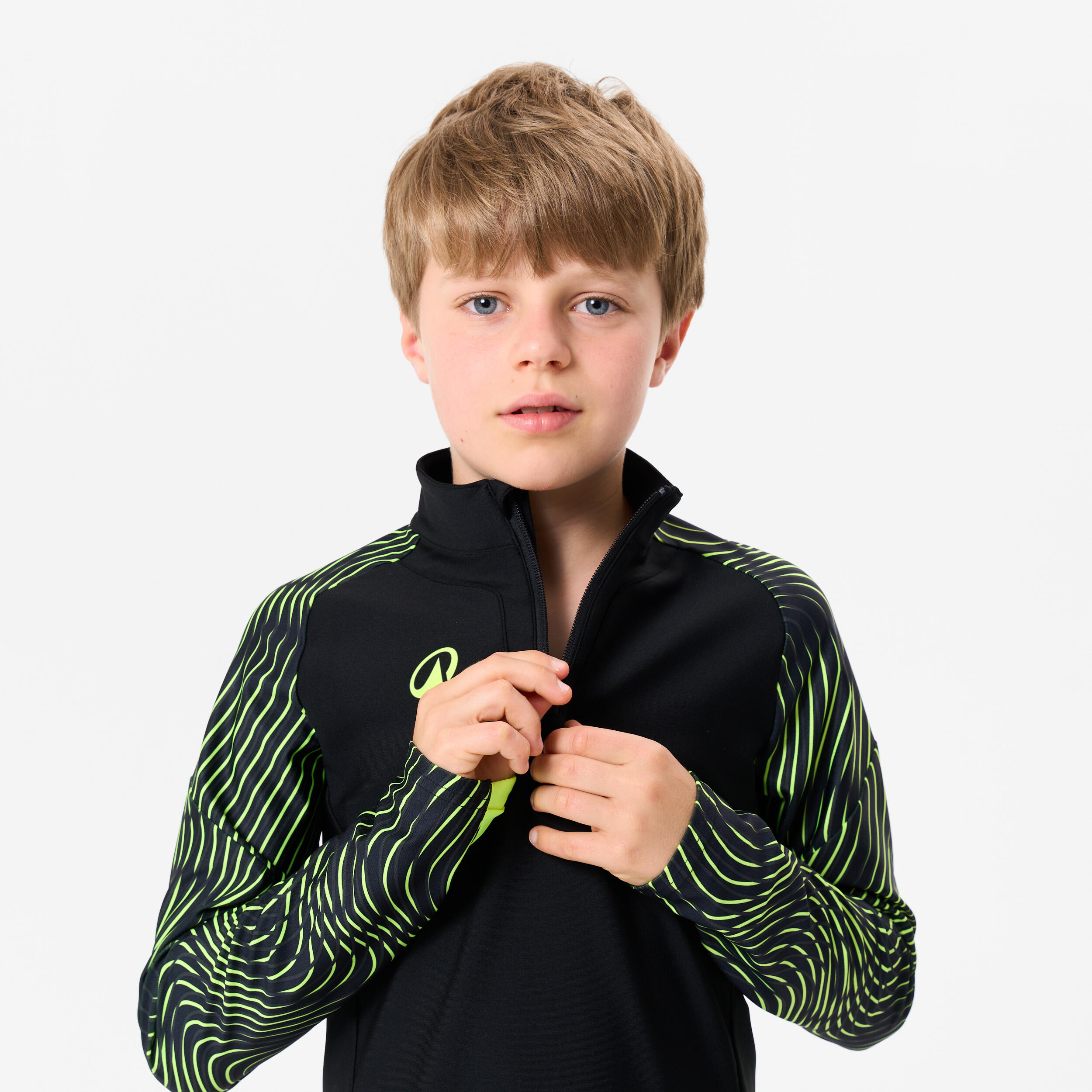 Training top kind Club Wavy zwart/fluogeel 3/6