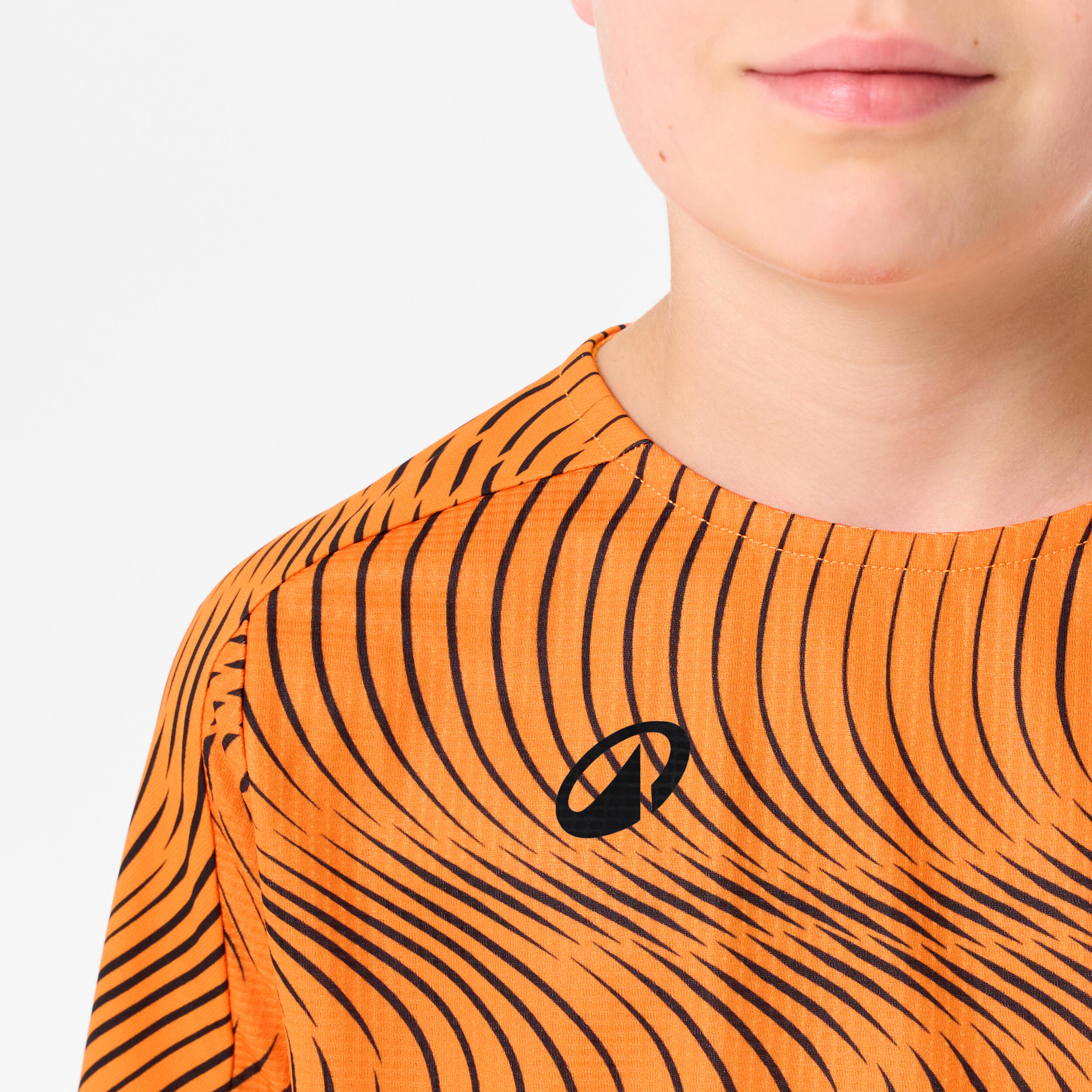 Maillot de football CLUB Wavy Orange et Noir Junior 3/5