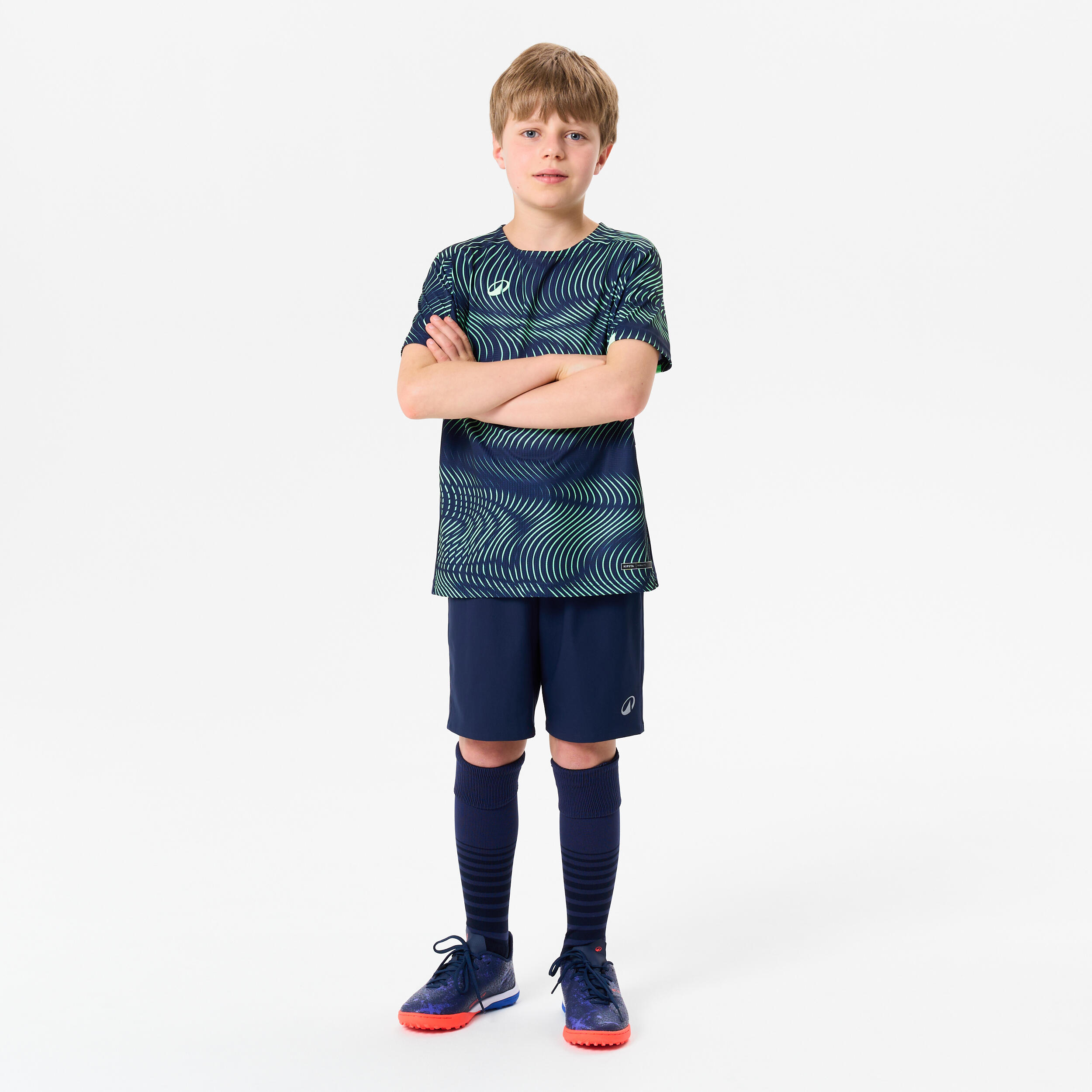 Camisola de Futebol Criança CLUB Wavy Preto/Verde 2/5